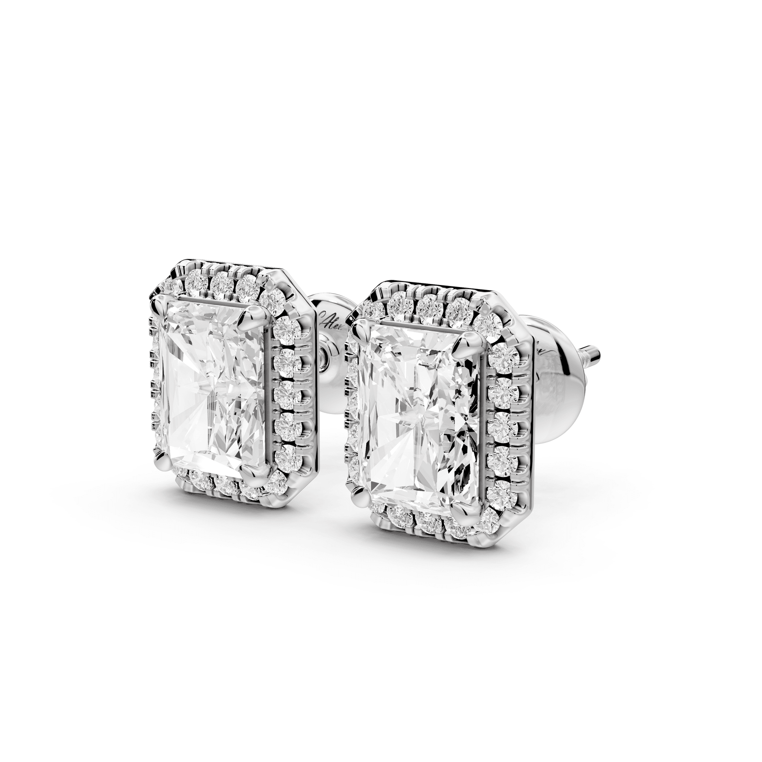 Solis - 3ct 14k white gold Radiant - Cut Diamond Stud Earrings - Mr. Alex Jewelry