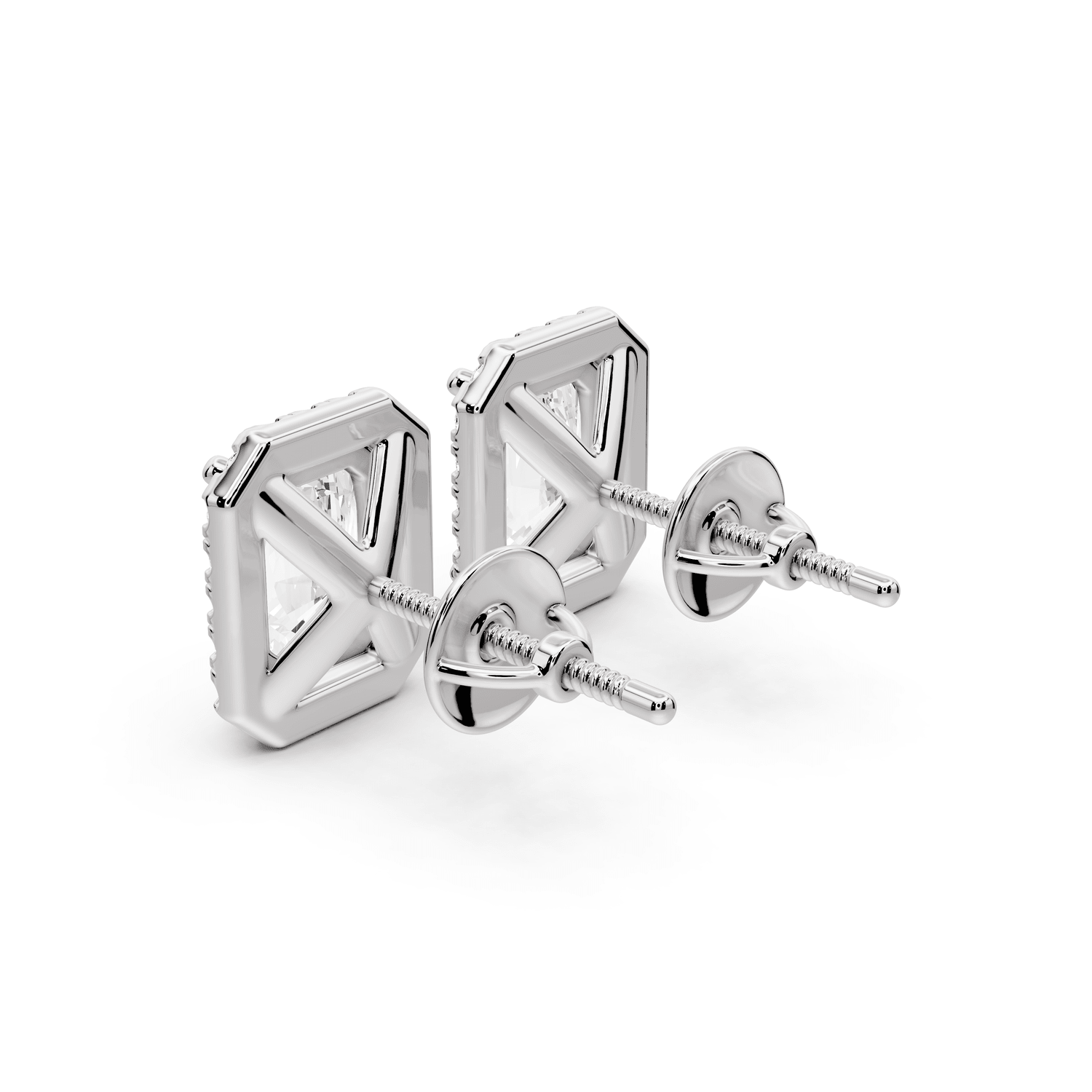 Solis - 3ct 14k white gold Radiant - Cut Diamond Stud Earrings - Mr. Alex Jewelry