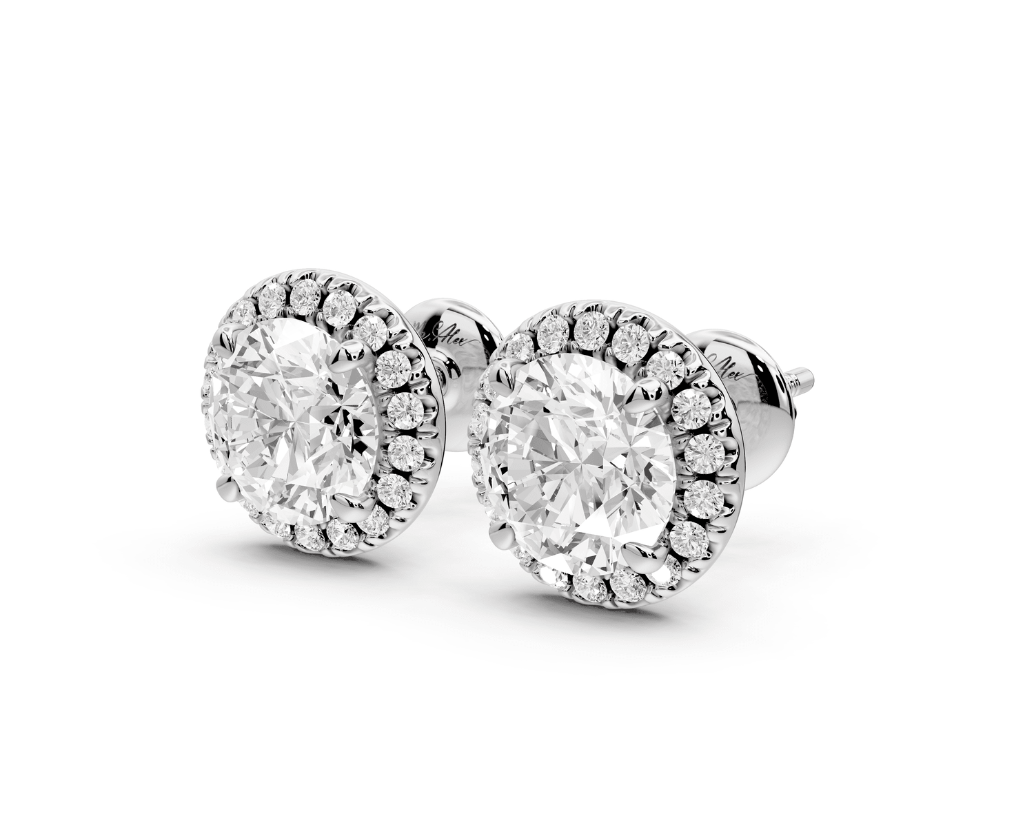Solis - 3ct 14k white gold Round - Cut Diamond Stud Earrings - Mr. Alex Jewelry