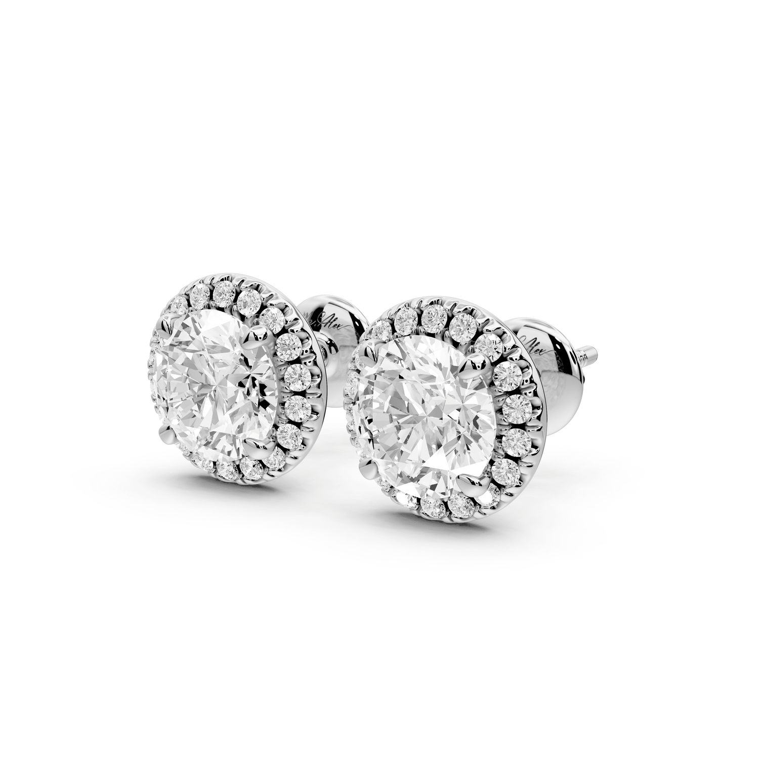 Solis - 3ct 14k white gold Round - Cut Diamond Stud Earrings - Mr. Alex Jewelry