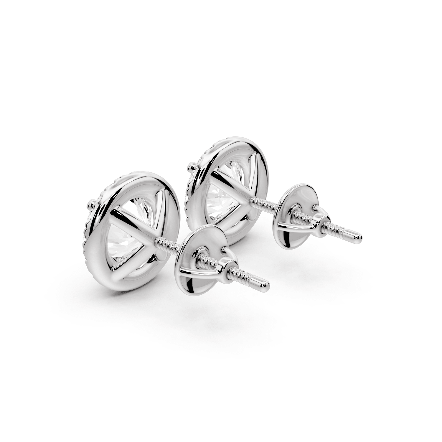 Solis - 3ct 14k white gold Round - Cut Diamond Stud Earrings - Mr. Alex Jewelry