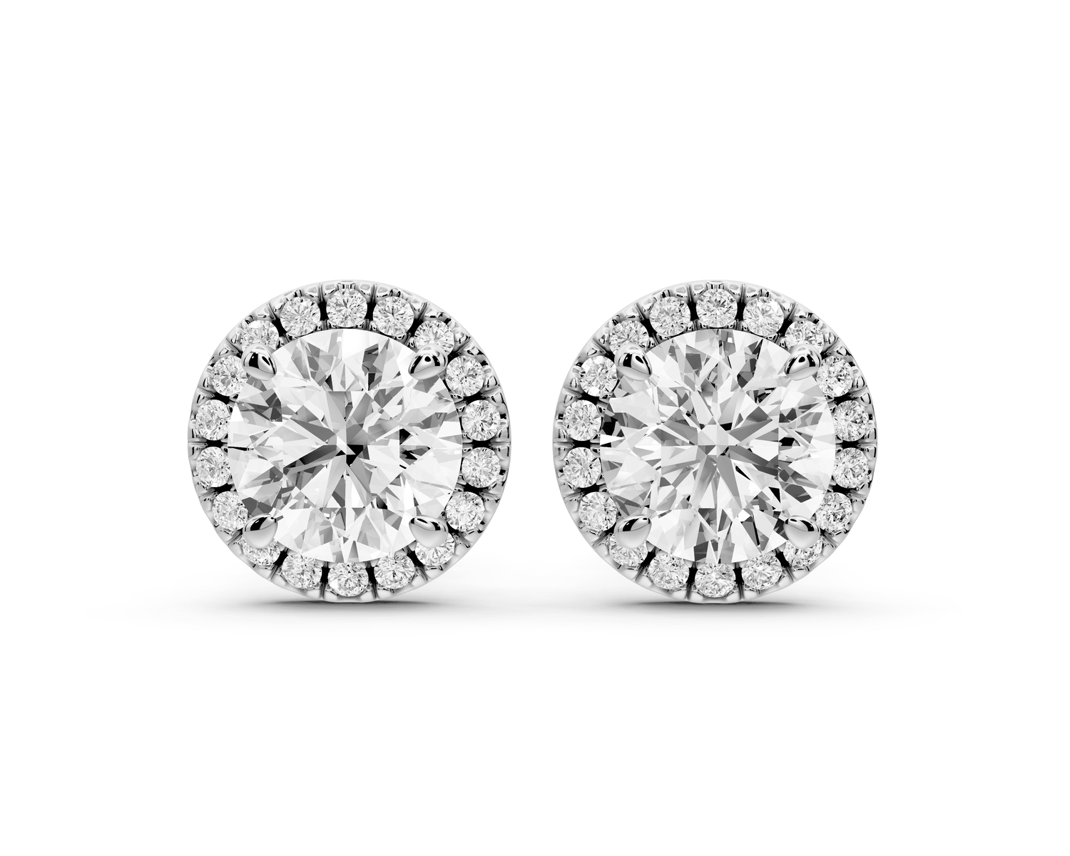 Solis - 3ct 14k white gold Round - Cut Diamond Stud Earrings - Mr. Alex Jewelry