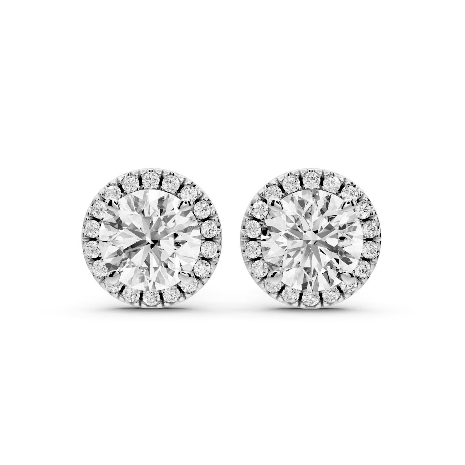 Solis - 3ct 14k white gold Round - Cut Diamond Stud Earrings - Mr. Alex Jewelry
