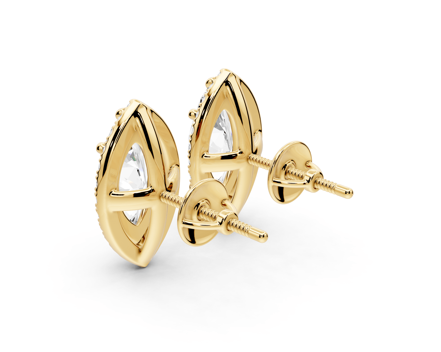 Solis - 3ct 14k yellow gold Marquise - Cut Diamond Stud Earrings - Mr. Alex Jewelry