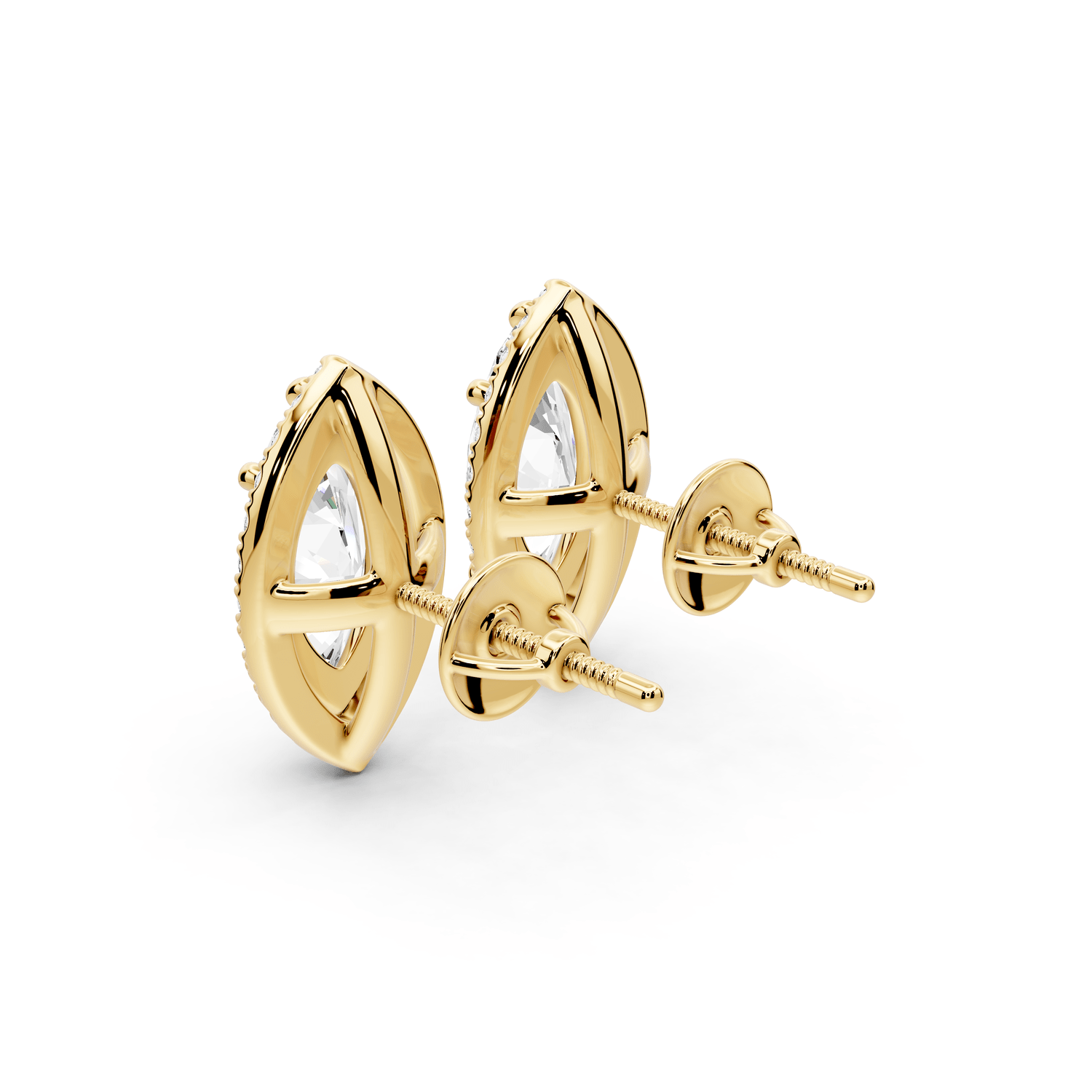 Solis - 3ct 14k yellow gold Marquise - Cut Diamond Stud Earrings - Mr. Alex Jewelry