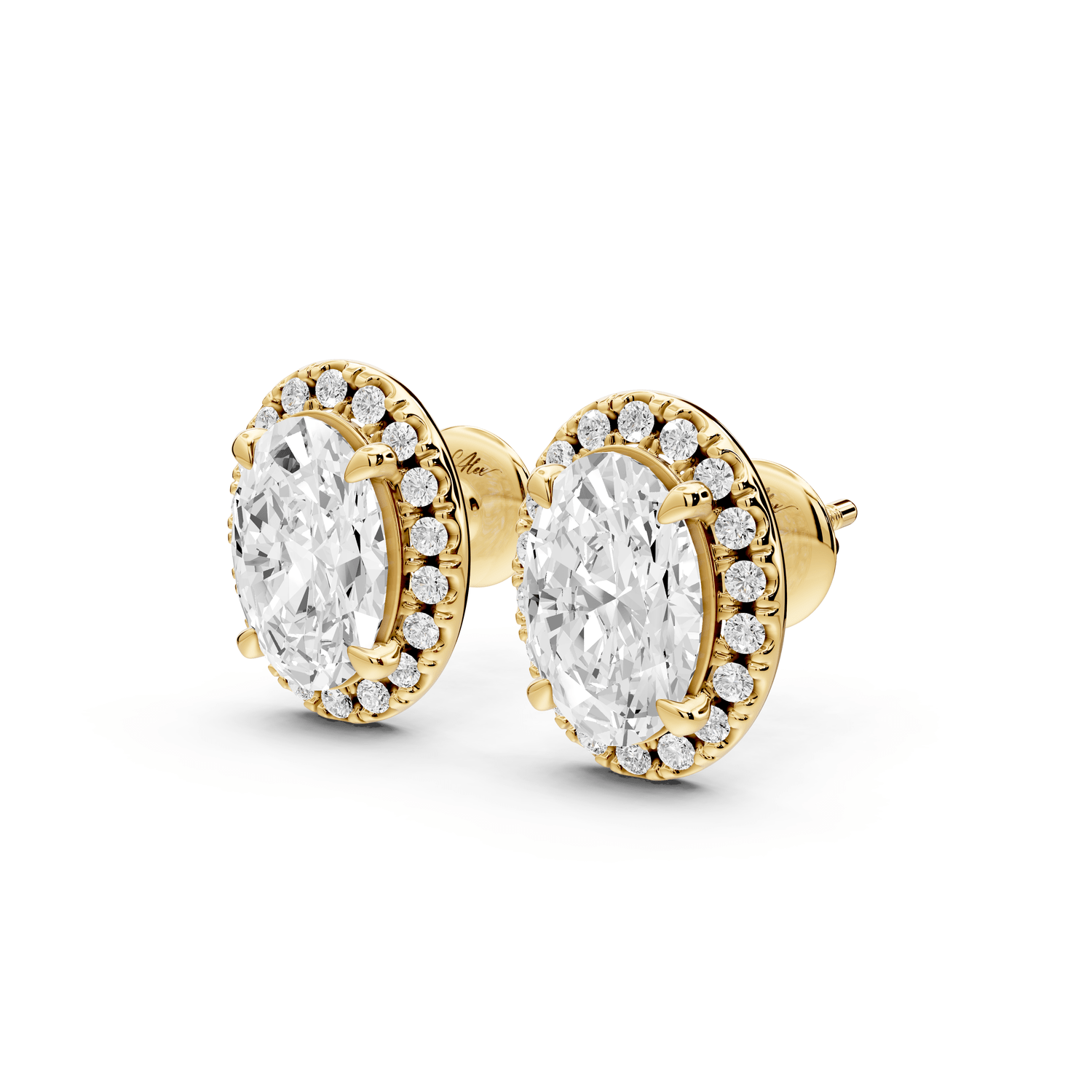 Solis - 3ct 14k yellow gold Oval - Cut Diamond Stud Earrings - Mr. Alex Jewelry