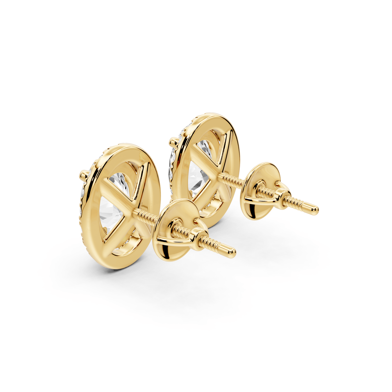 Solis - 3ct 14k yellow gold Oval - Cut Diamond Stud Earrings - Mr. Alex Jewelry