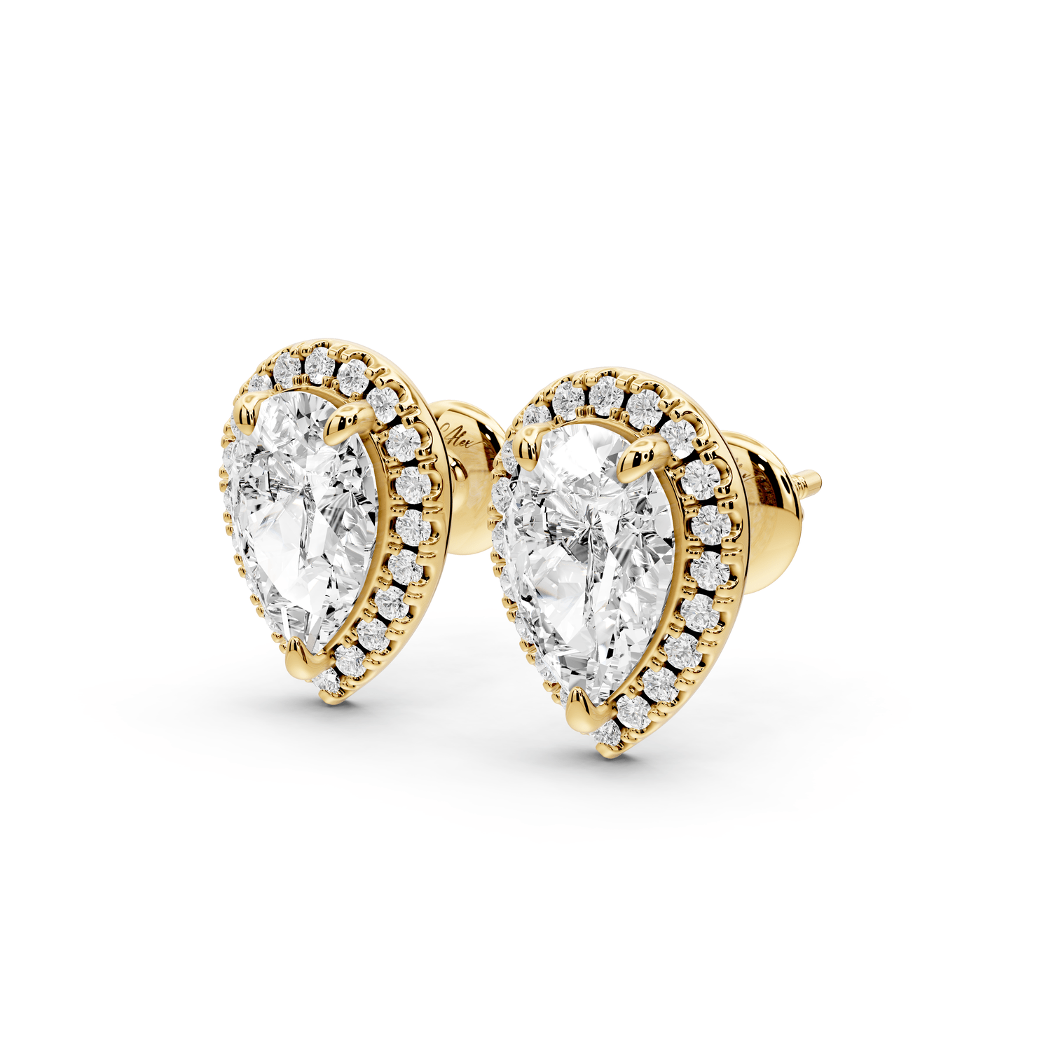 Solis - 3ct 14k yellow gold Pear - Cut Diamond Stud Earrings - Mr. Alex Jewelry
