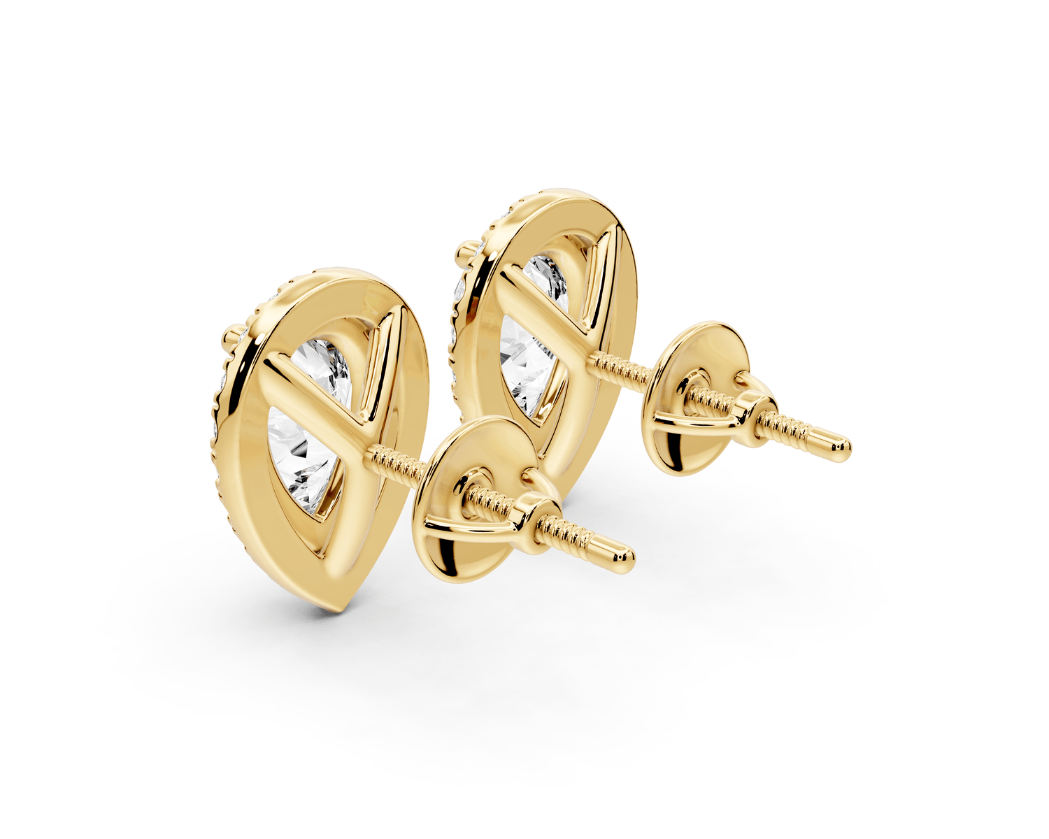 Solis - 3ct 14k yellow gold Pear - Cut Diamond Stud Earrings - Mr. Alex Jewelry