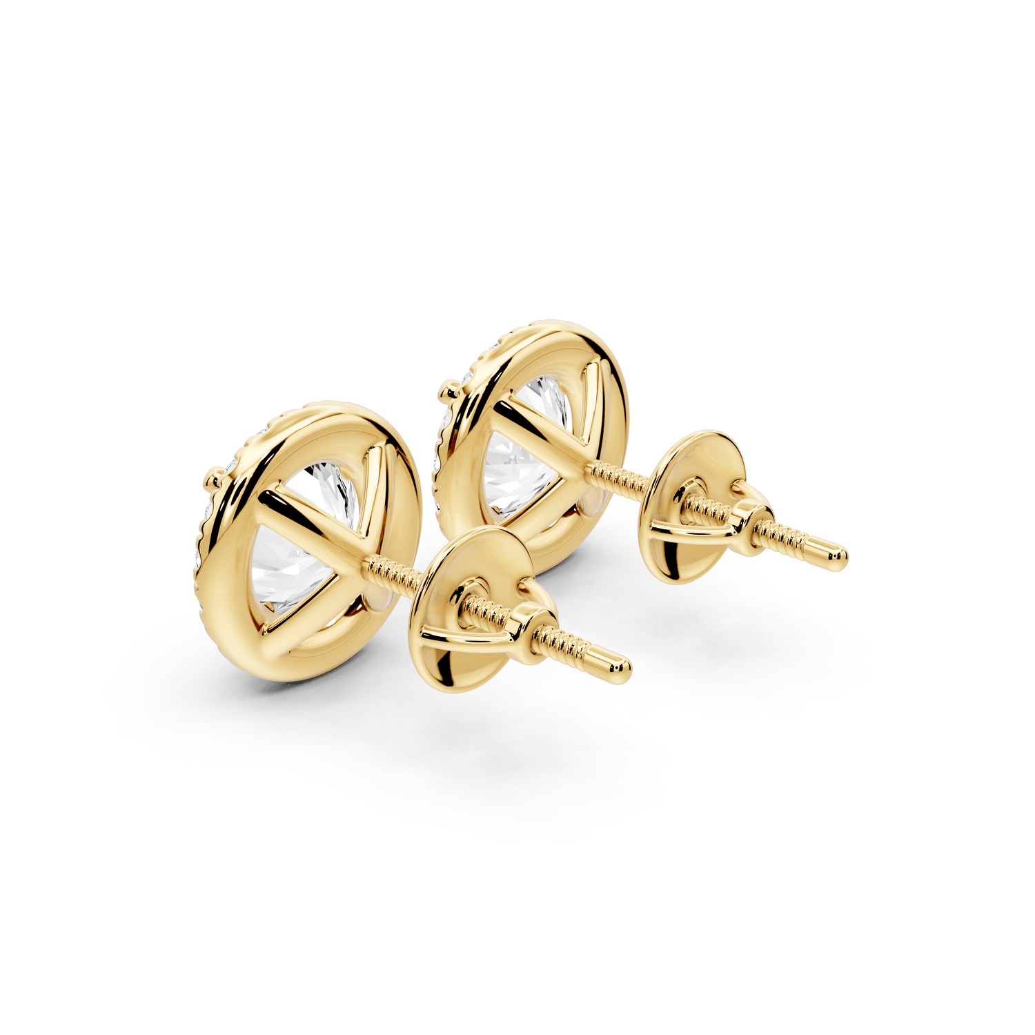 Solis - 3ct 14k yellow gold Round - Cut Diamond Stud Earrings - Mr. Alex Jewelry