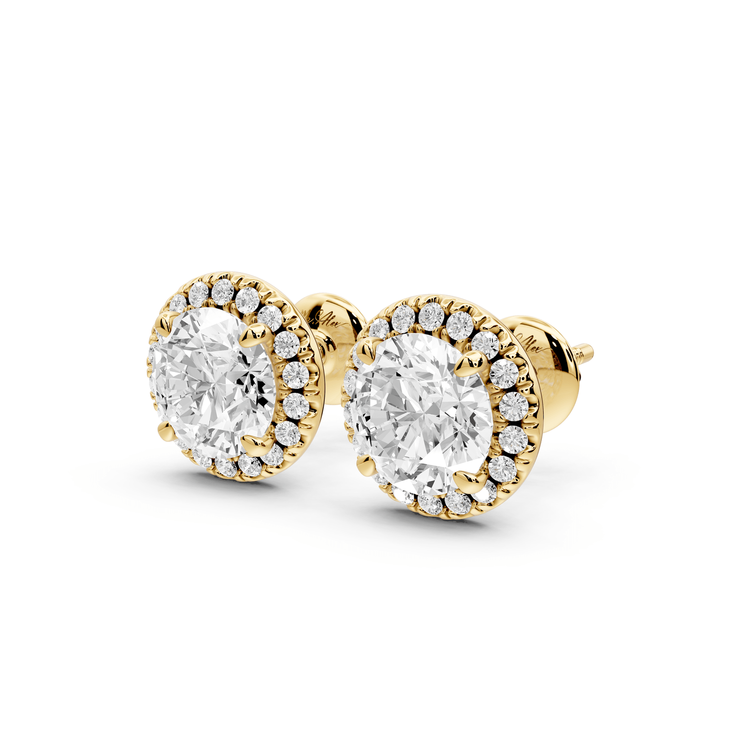 Solis - 3ct 14k yellow gold Round - Cut Diamond Stud Earrings - Mr. Alex Jewelry