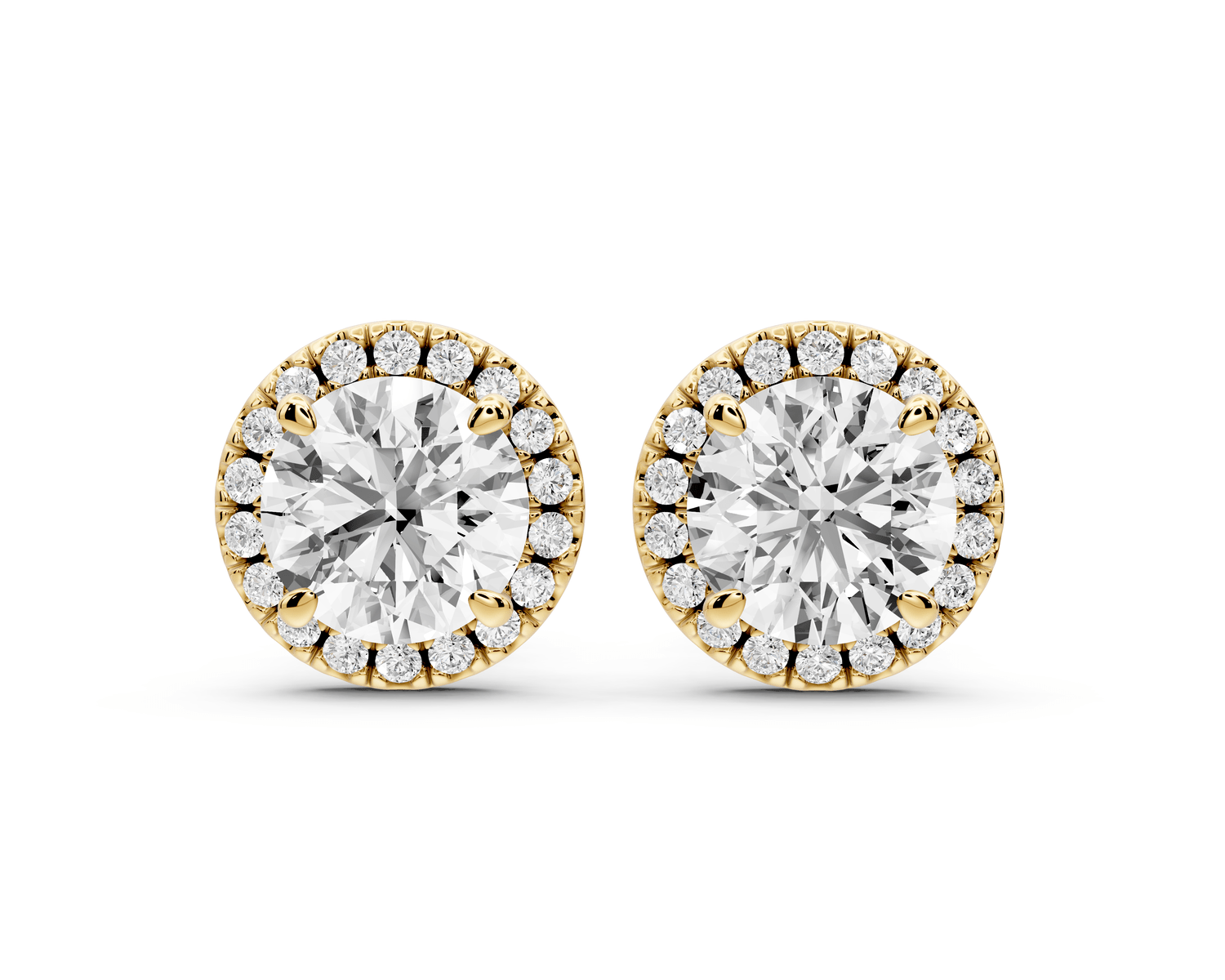 Solis - 3ct 14k yellow gold Round - Cut Diamond Stud Earrings - Mr. Alex Jewelry