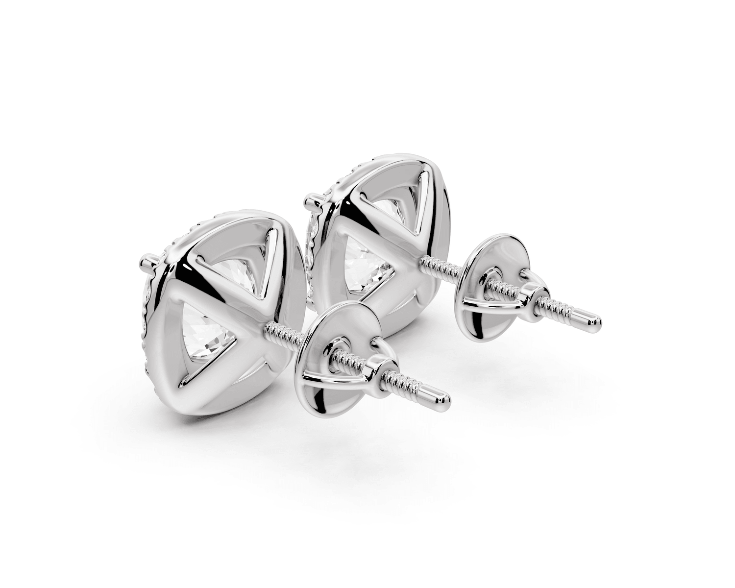 Solis - 4ct 14k white gold Cushion - Cut Diamond Stud Earrings - Mr. Alex Jewelry