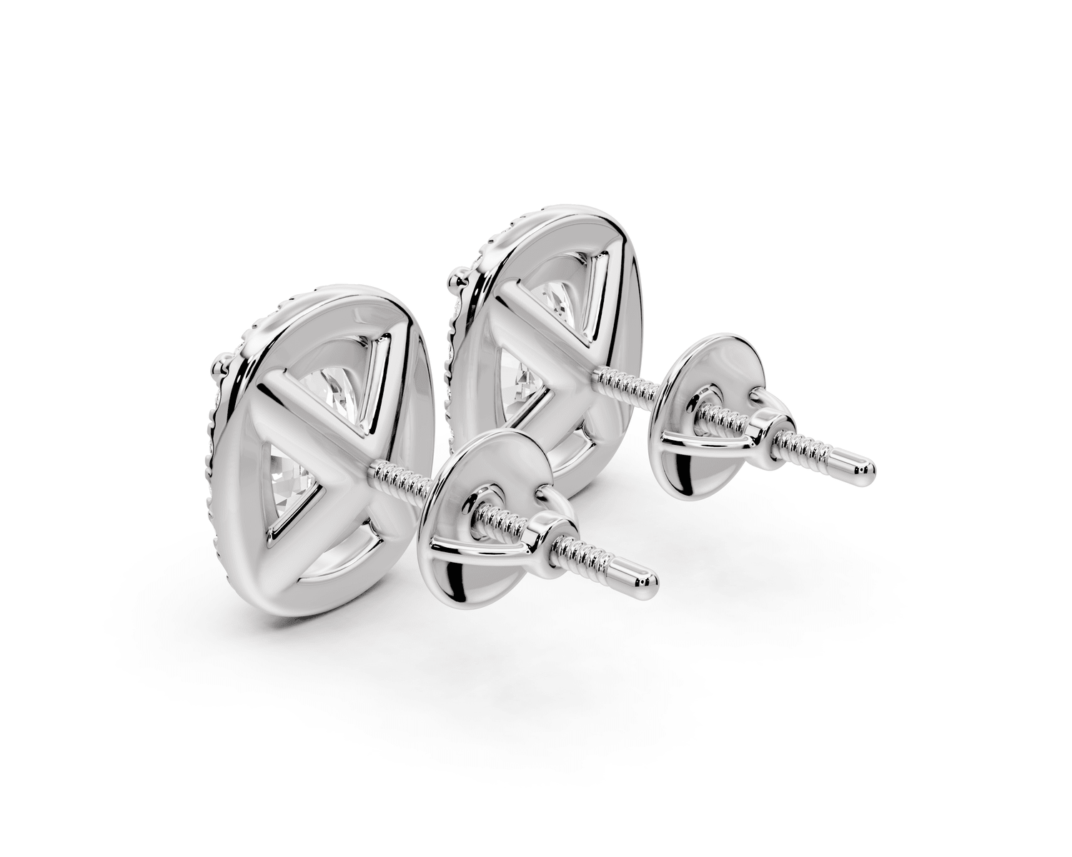 Solis - 4ct 14k white gold Elgcushion - Cut Diamond Stud Earrings - Mr. Alex Jewelry