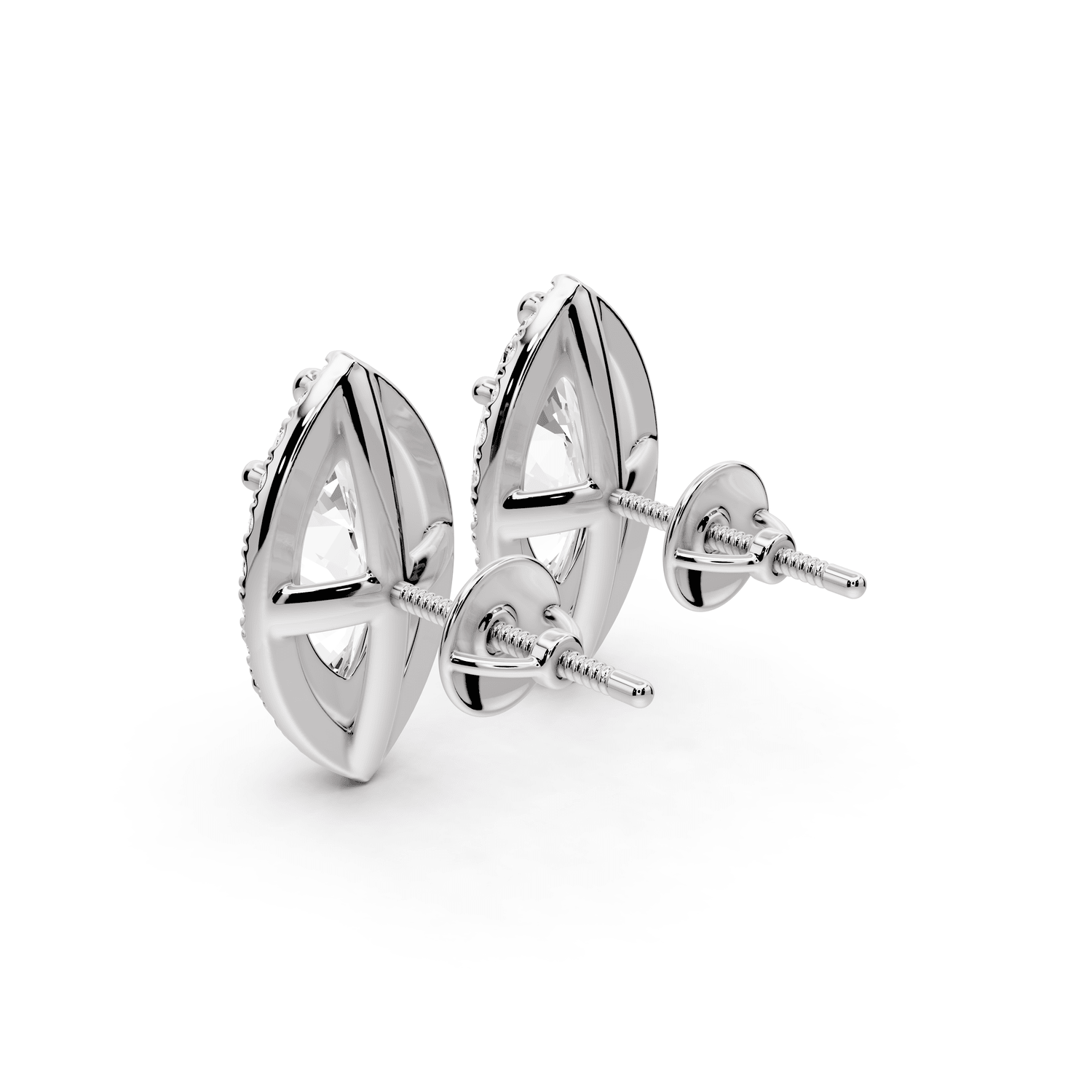 Solis - 4ct 14k white gold Marquise - Cut Diamond Stud Earrings - Mr. Alex Jewelry