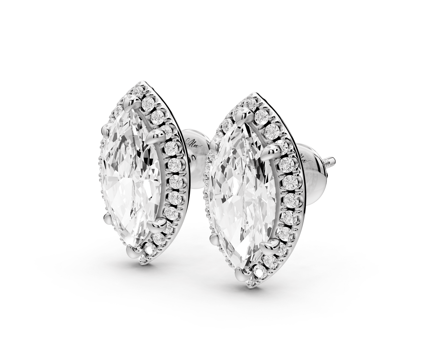 Solis - 4ct 14k white gold Marquise - Cut Diamond Stud Earrings - Mr. Alex Jewelry
