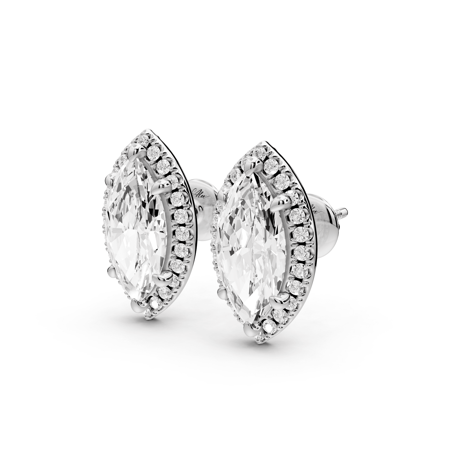 Solis - 4ct 14k white gold Marquise - Cut Diamond Stud Earrings - Mr. Alex Jewelry