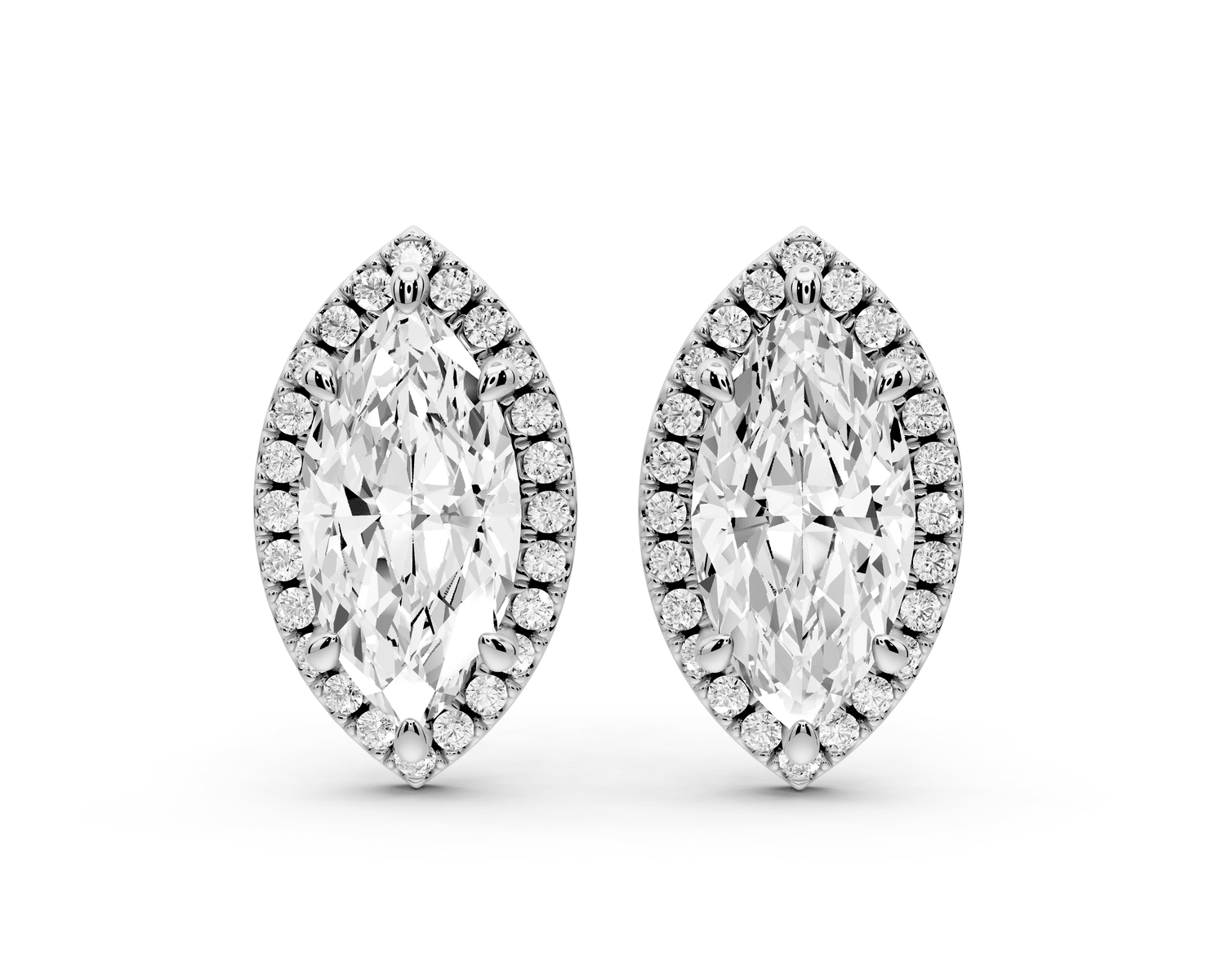 Solis - 4ct 14k white gold Marquise - Cut Diamond Stud Earrings - Mr. Alex Jewelry