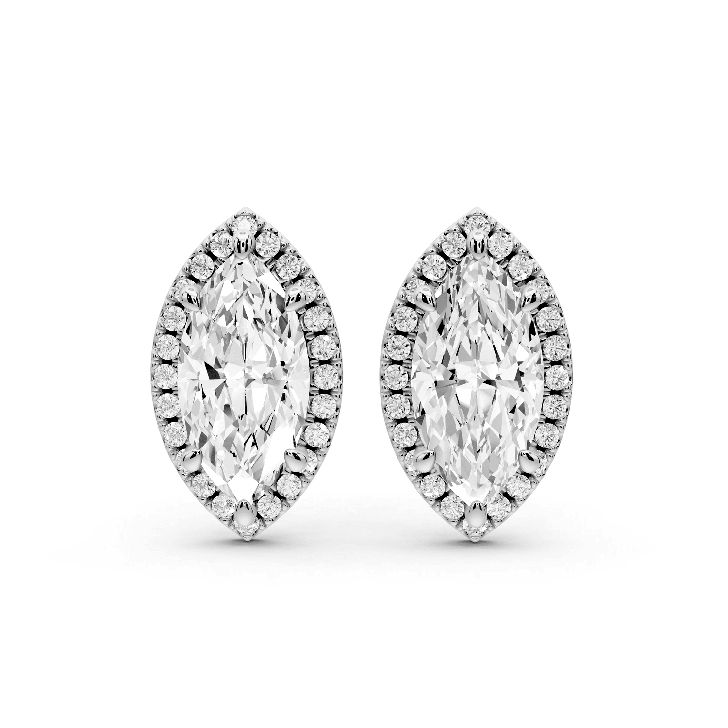 Solis - 4ct 14k white gold Marquise - Cut Diamond Stud Earrings - Mr. Alex Jewelry