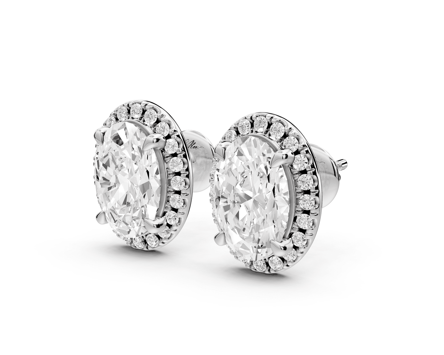 Solis - 4ct 14k white gold Oval - Cut Diamond Stud Earrings - Mr. Alex Jewelry