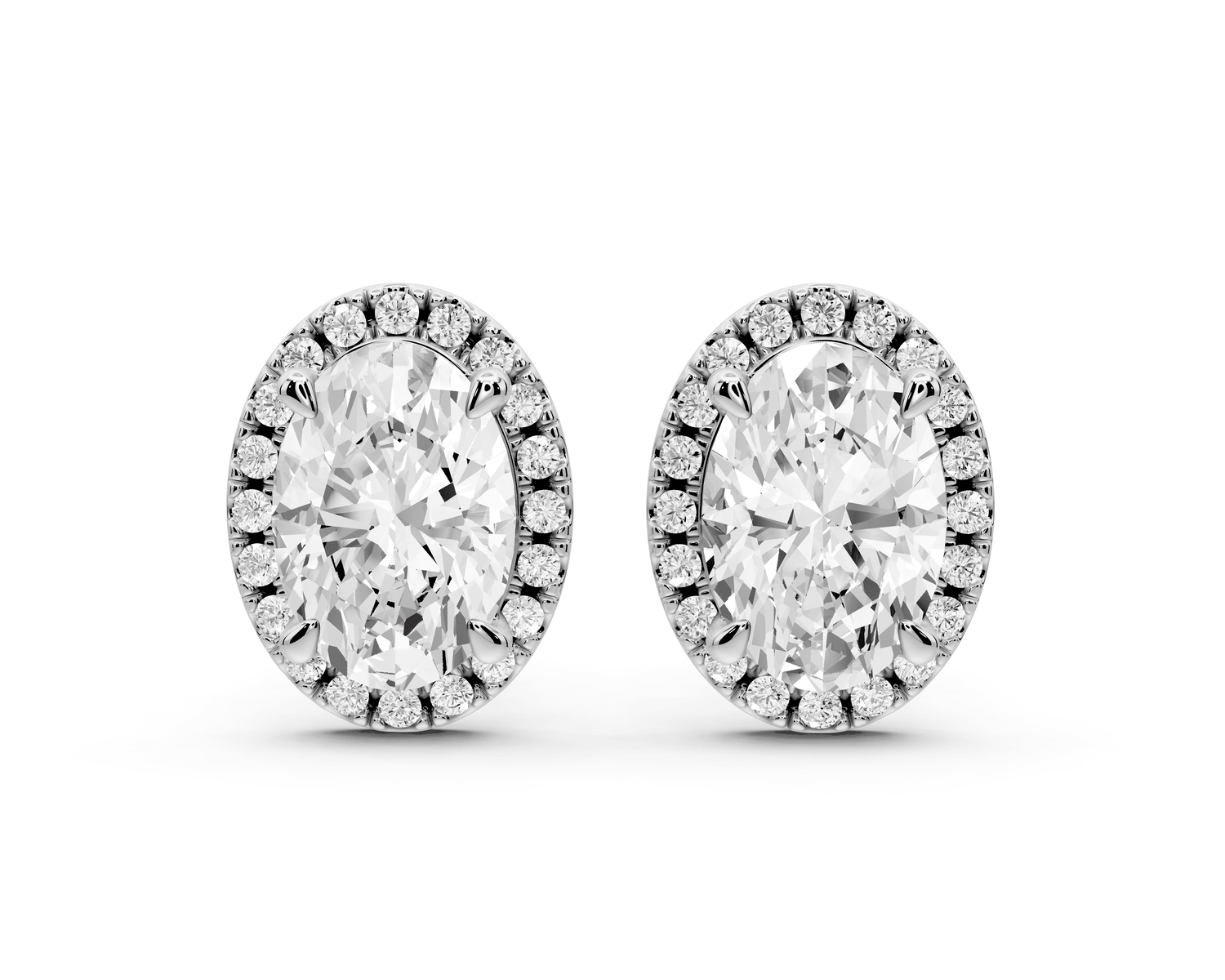 Solis - 4ct 14k white gold Oval - Cut Diamond Stud Earrings - Mr. Alex Jewelry