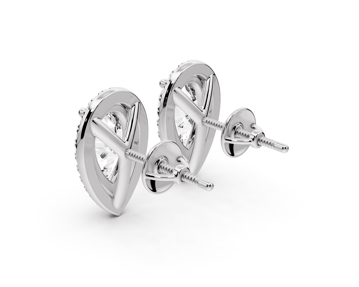 Solis - 4ct 14k white gold Pear - Cut Diamond Stud Earrings - Mr. Alex Jewelry