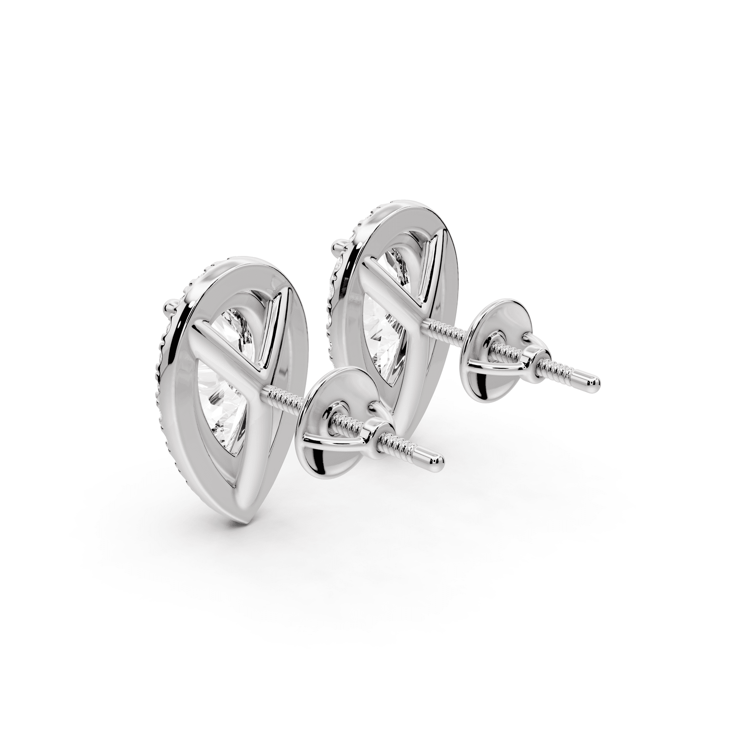 Solis - 4ct 14k white gold Pear - Cut Diamond Stud Earrings - Mr. Alex Jewelry