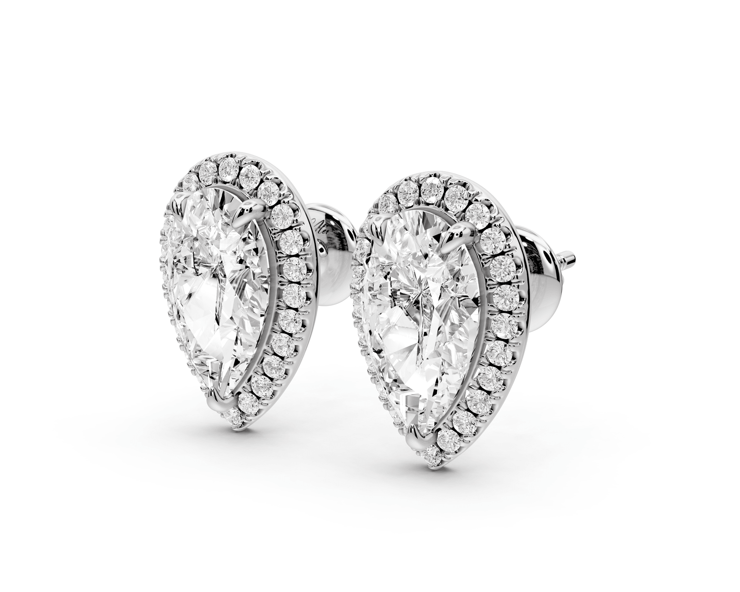 Solis - 4ct 14k white gold Pear - Cut Diamond Stud Earrings - Mr. Alex Jewelry
