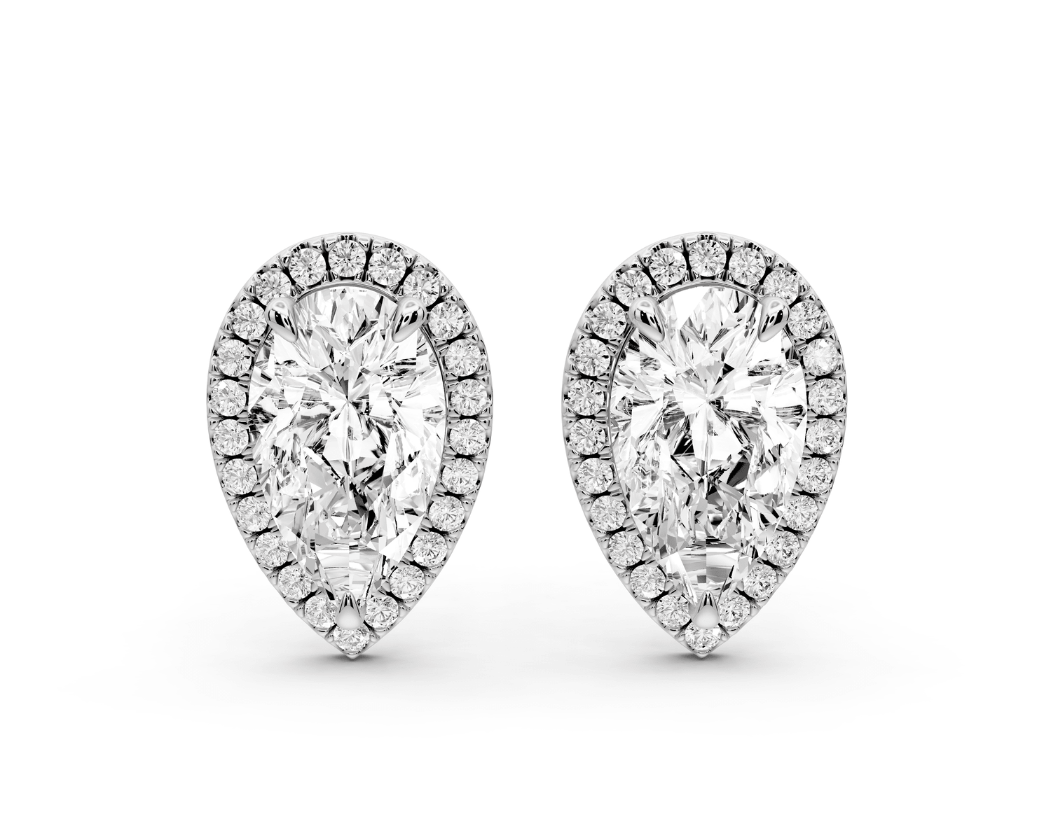 Solis - 4ct 14k white gold Pear - Cut Diamond Stud Earrings - Mr. Alex Jewelry