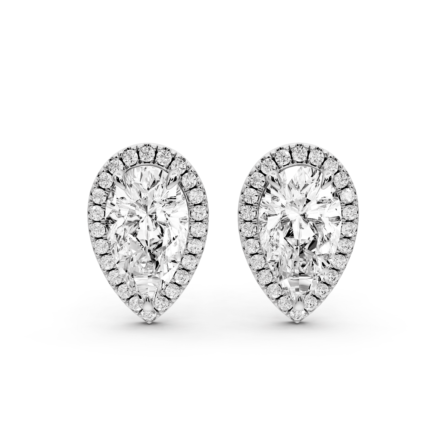 Solis - 4ct 14k white gold Pear - Cut Diamond Stud Earrings - Mr. Alex Jewelry