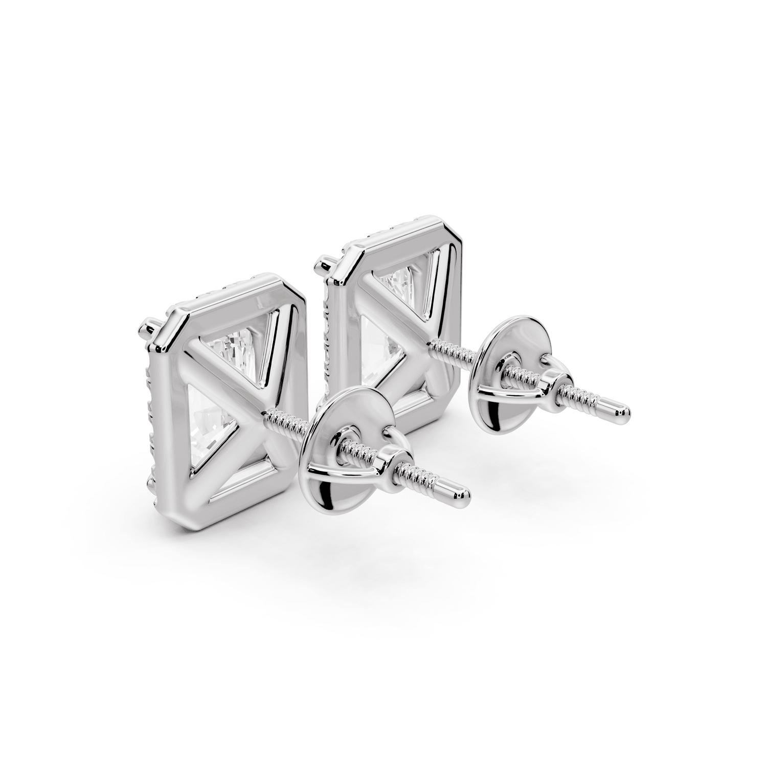 Solis - 4ct 14k white gold Radiant - Cut Diamond Stud Earrings - Mr. Alex Jewelry