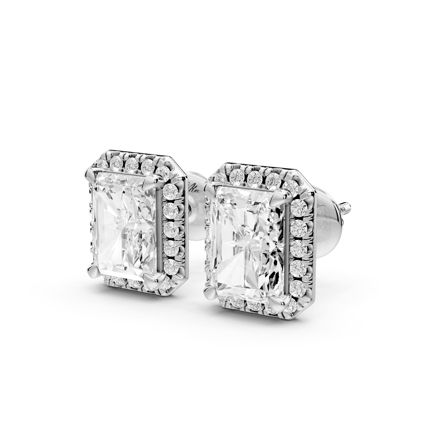 Solis - 4ct 14k white gold Radiant - Cut Diamond Stud Earrings - Mr. Alex Jewelry
