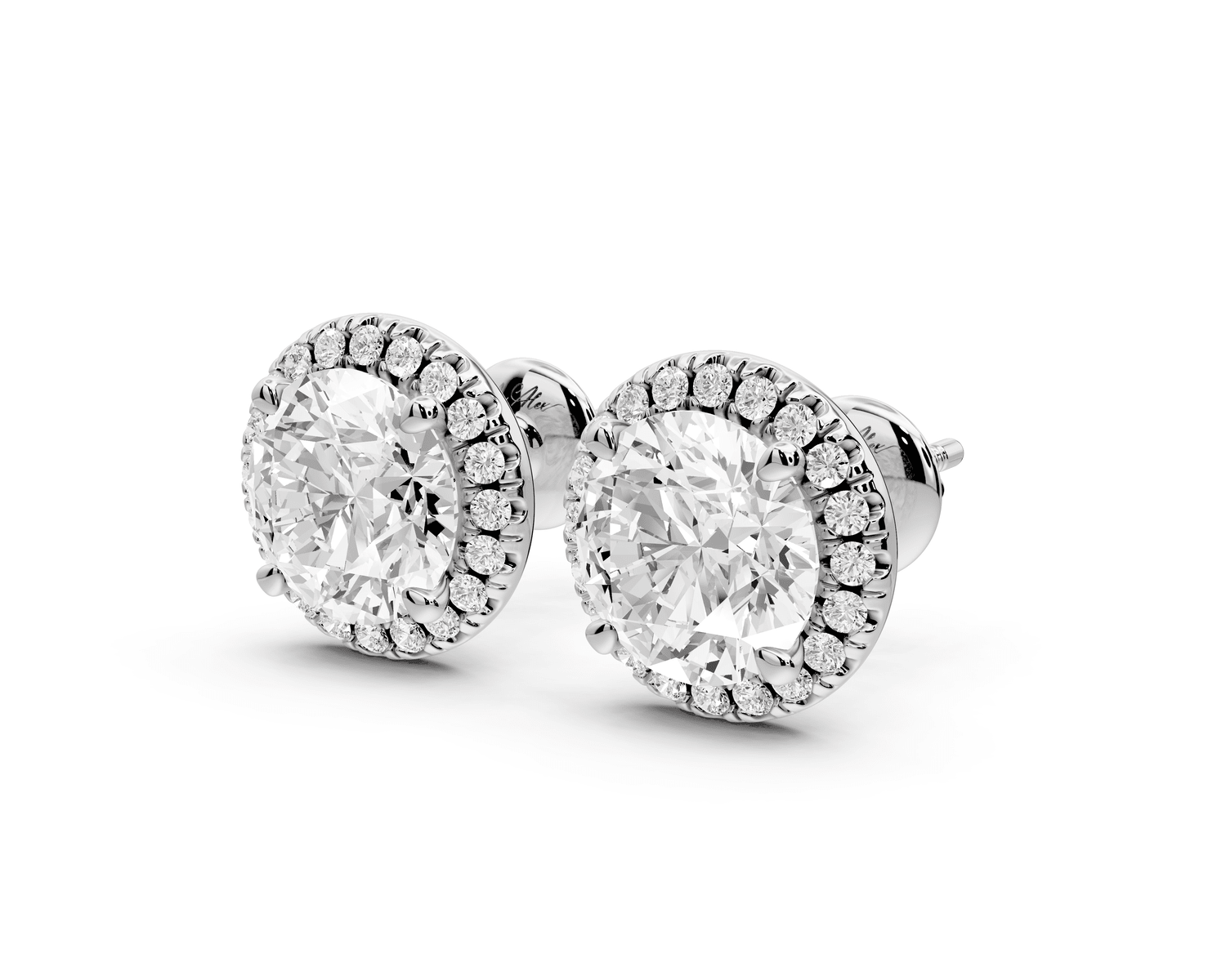 Solis - 4ct 14k white gold Round - Cut Diamond Stud Earrings - Mr. Alex Jewelry
