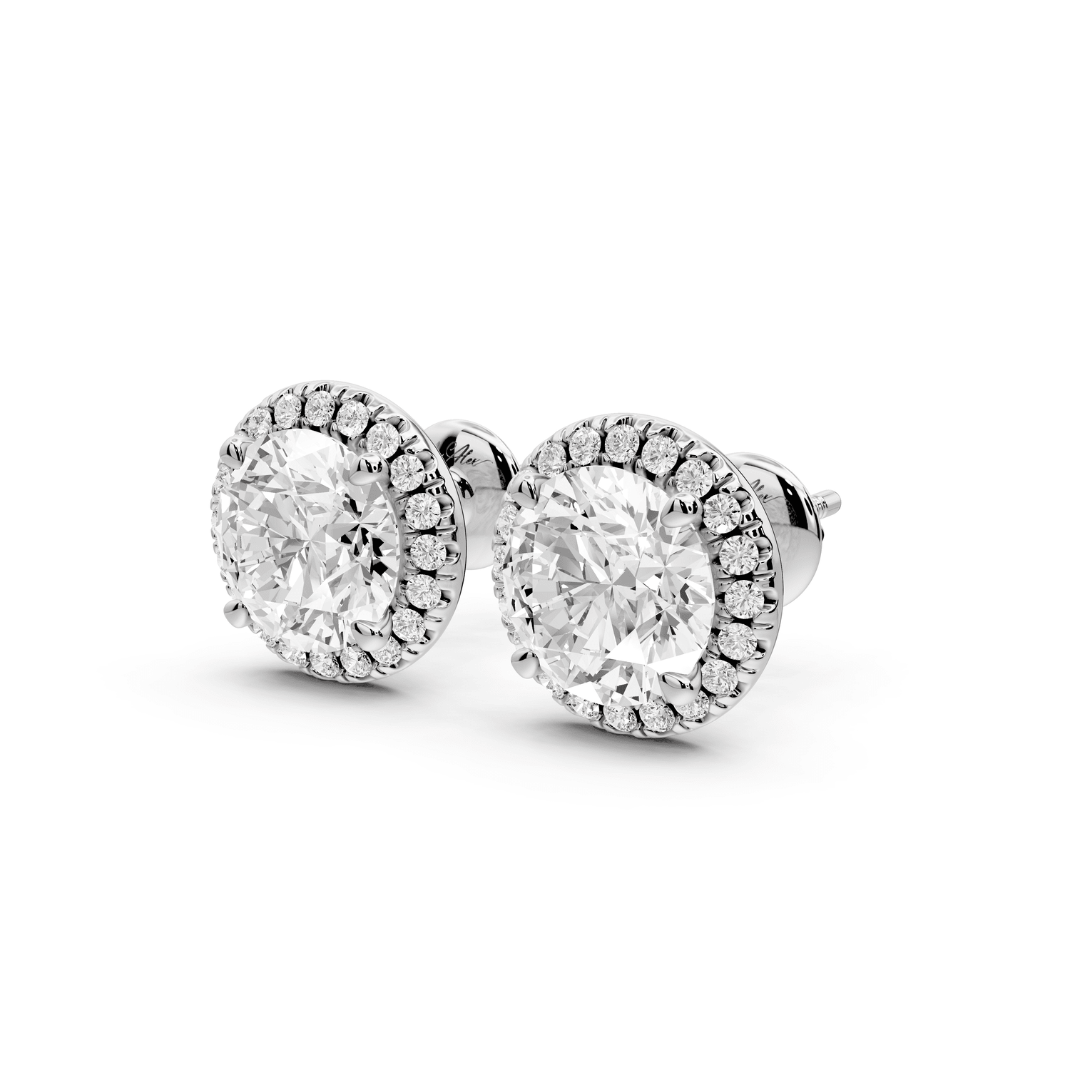 Solis - 4ct 14k white gold Round - Cut Diamond Stud Earrings - Mr. Alex Jewelry