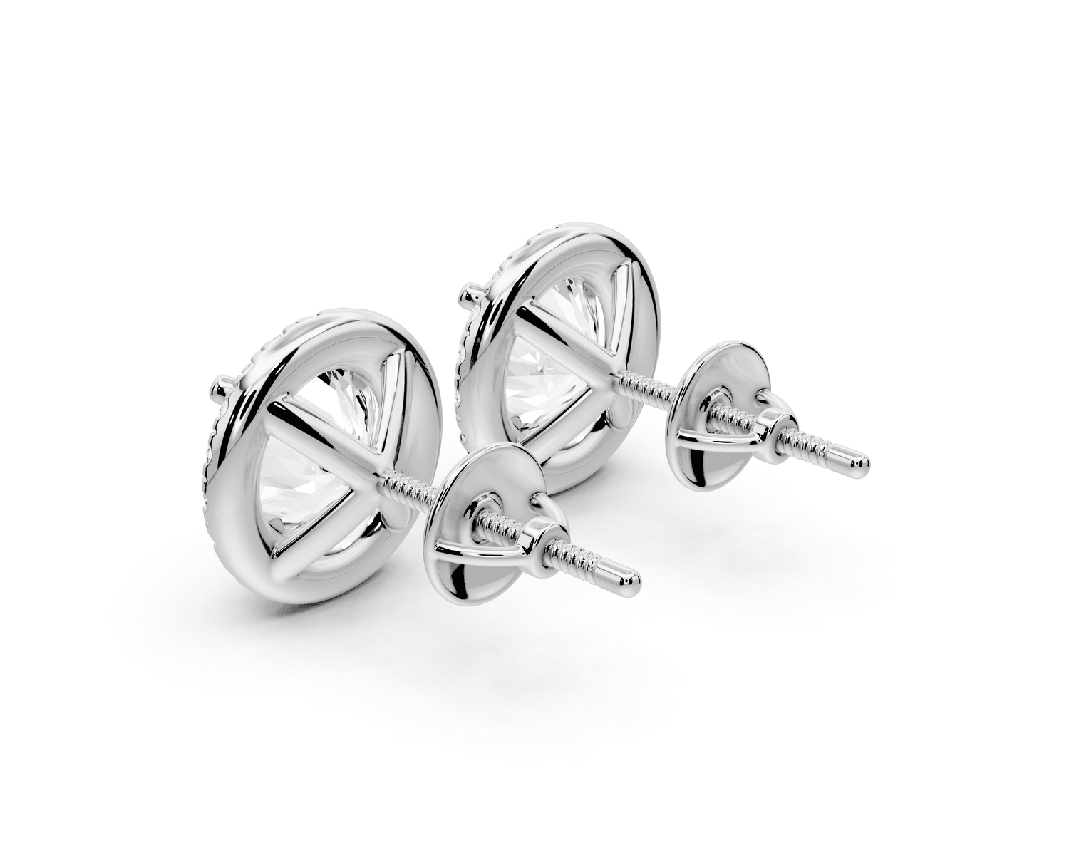 Solis - 4ct 14k white gold Round - Cut Diamond Stud Earrings - Mr. Alex Jewelry