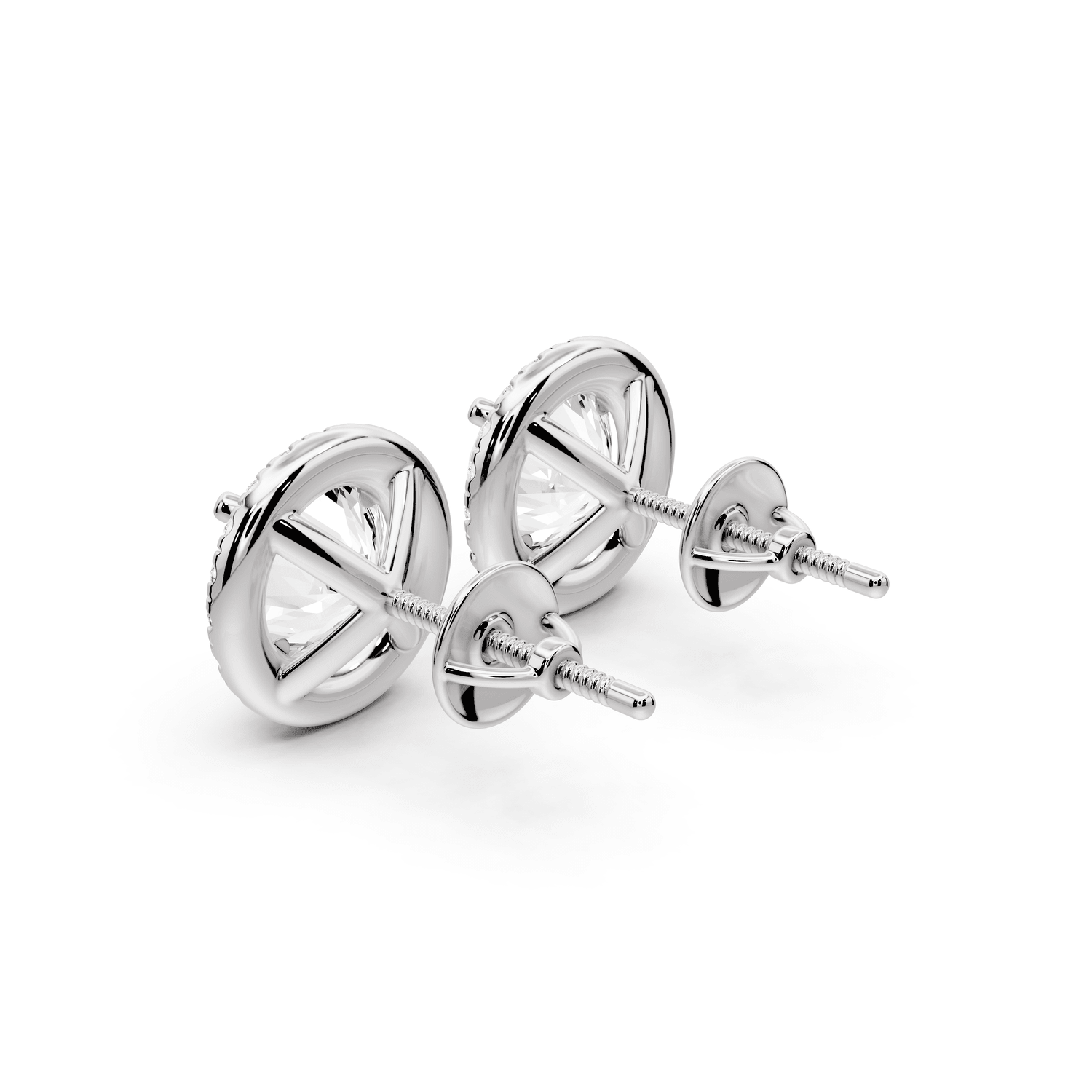 Solis - 4ct 14k white gold Round - Cut Diamond Stud Earrings - Mr. Alex Jewelry