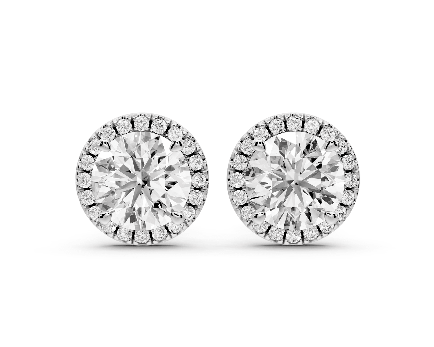 Solis - 4ct 14k white gold Round - Cut Diamond Stud Earrings - Mr. Alex Jewelry