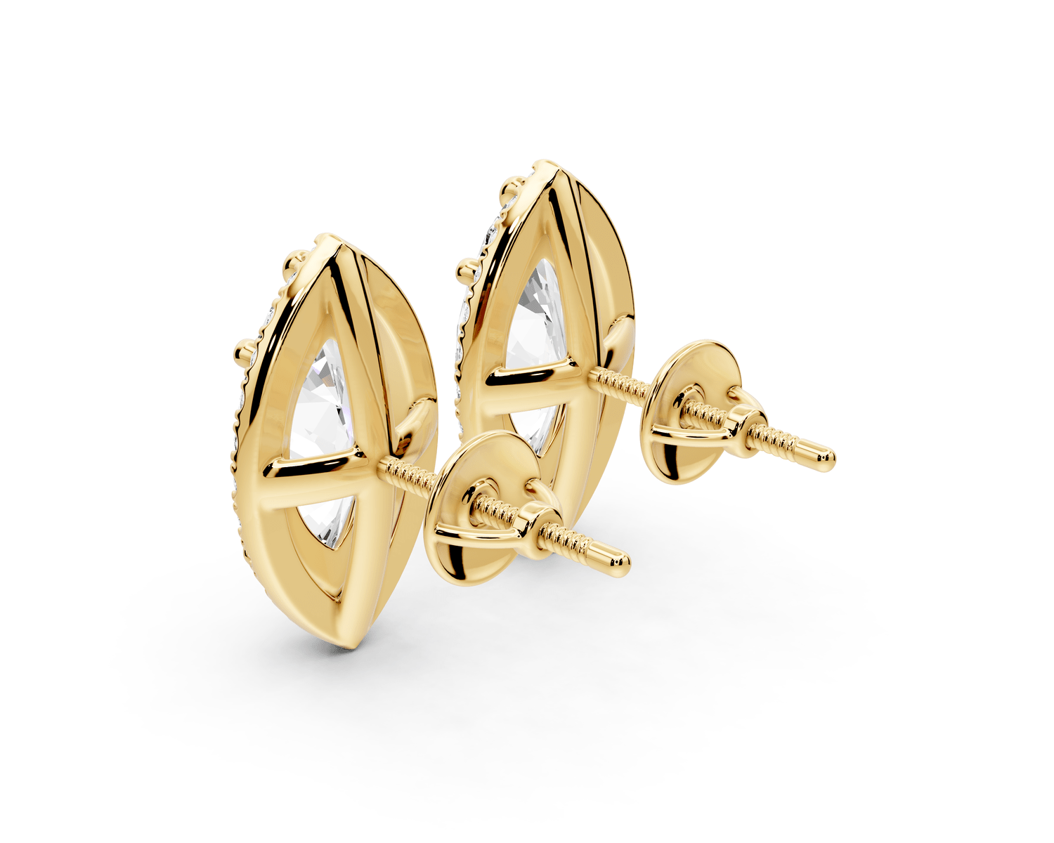 Solis - 4ct 14k yellow gold Marquise - Cut Diamond Stud Earrings - Mr. Alex Jewelry