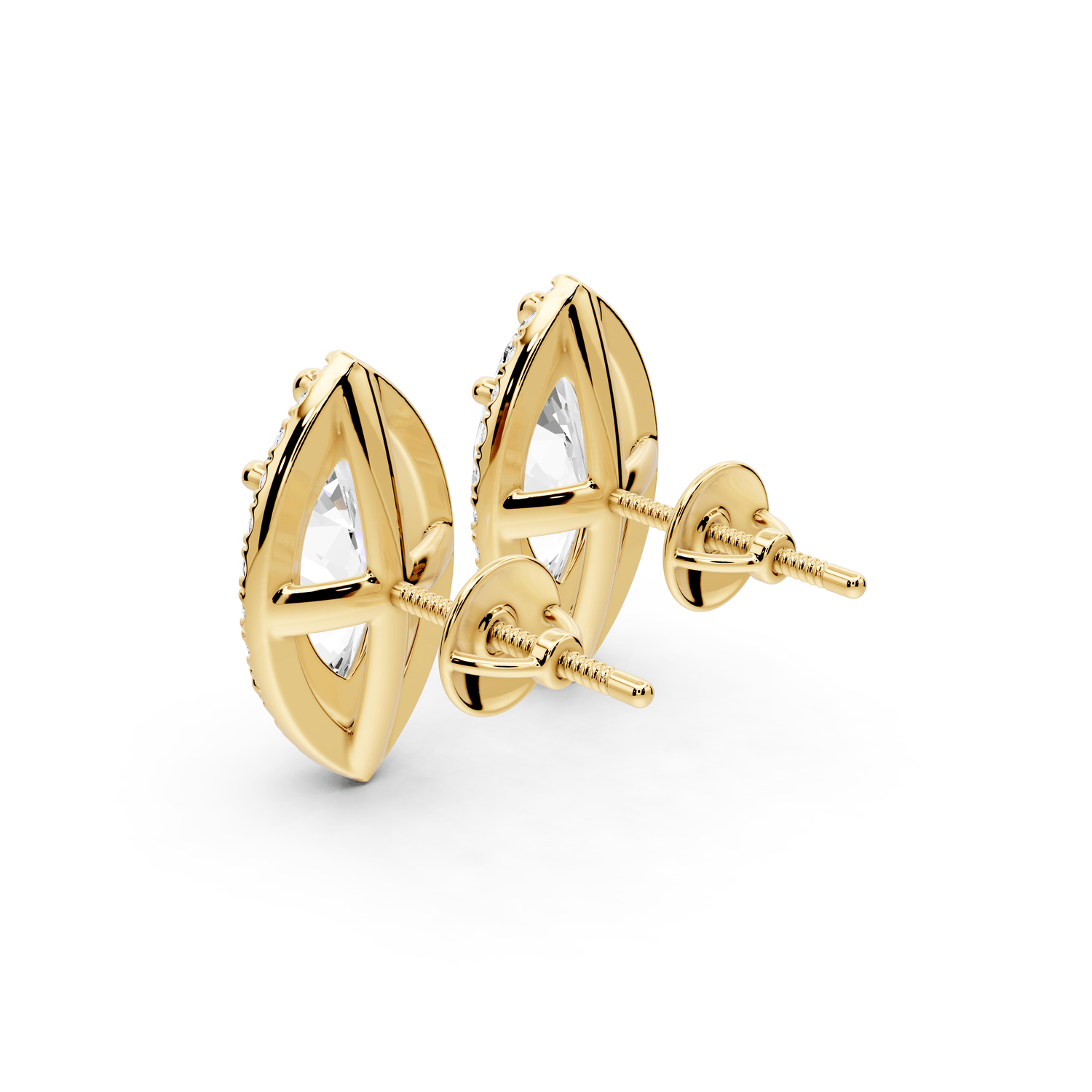 Solis - 4ct 14k yellow gold Marquise - Cut Diamond Stud Earrings - Mr. Alex Jewelry