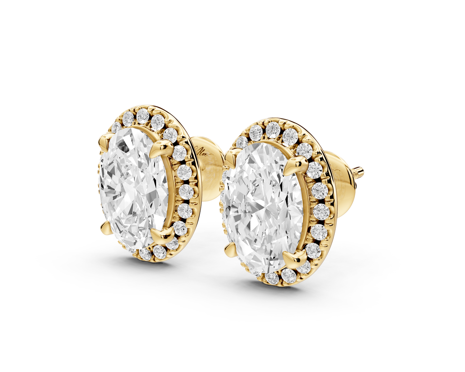 Solis - 4ct 14k yellow gold Oval - Cut Diamond Stud Earrings - Mr. Alex Jewelry