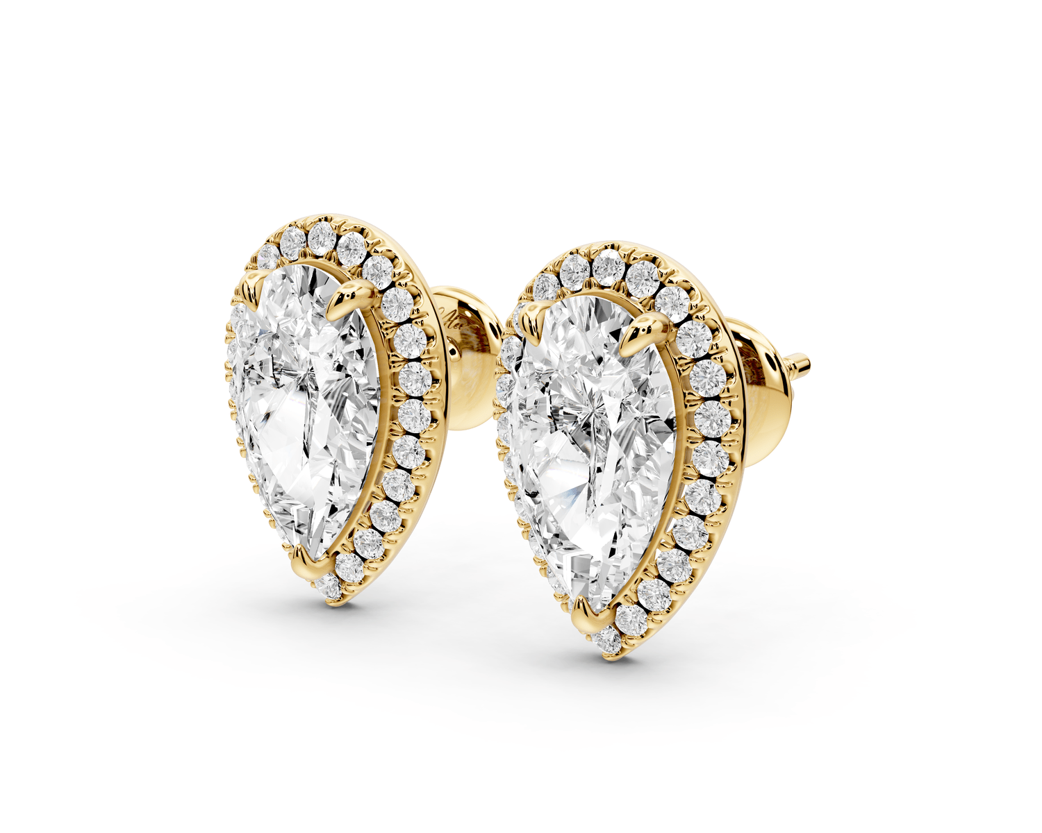 Solis - 4ct 14k yellow gold Pear - Cut Diamond Stud Earrings - Mr. Alex Jewelry