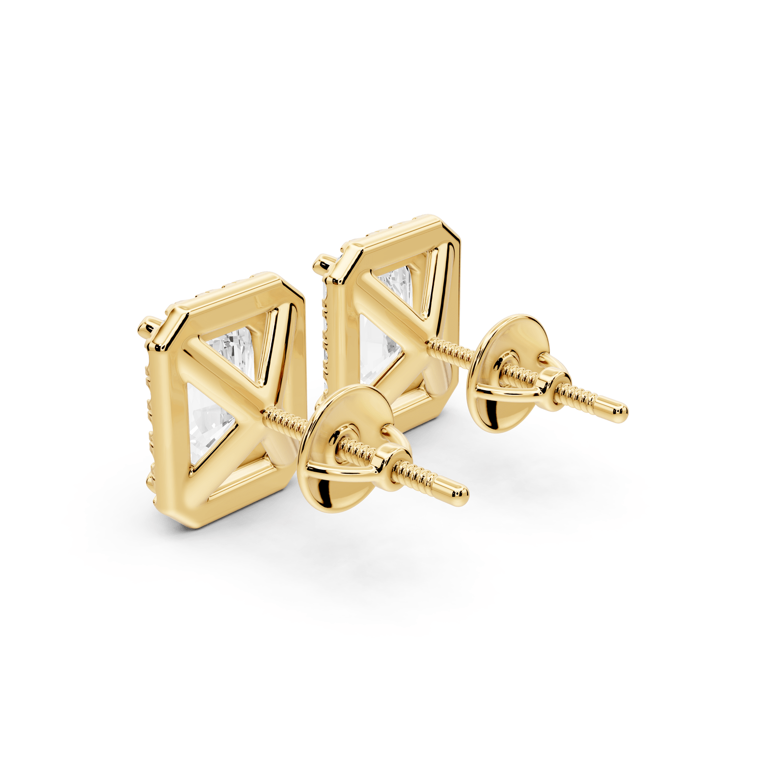 Solis - 4ct 14k yellow gold Radiant - Cut Diamond Stud Earrings - Mr. Alex Jewelry