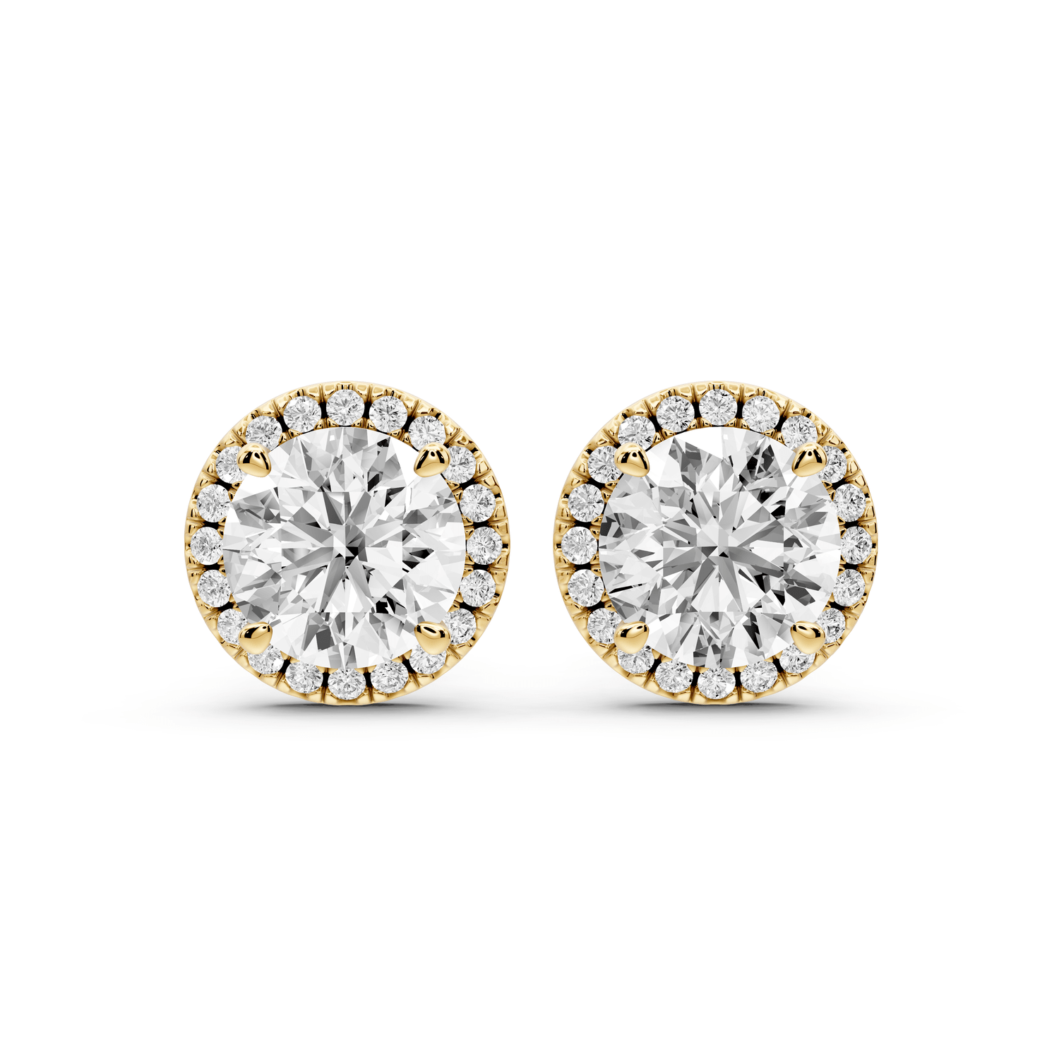 Solis - 4ct 14k yellow gold Round - Cut Diamond Stud Earrings - Mr. Alex Jewelry