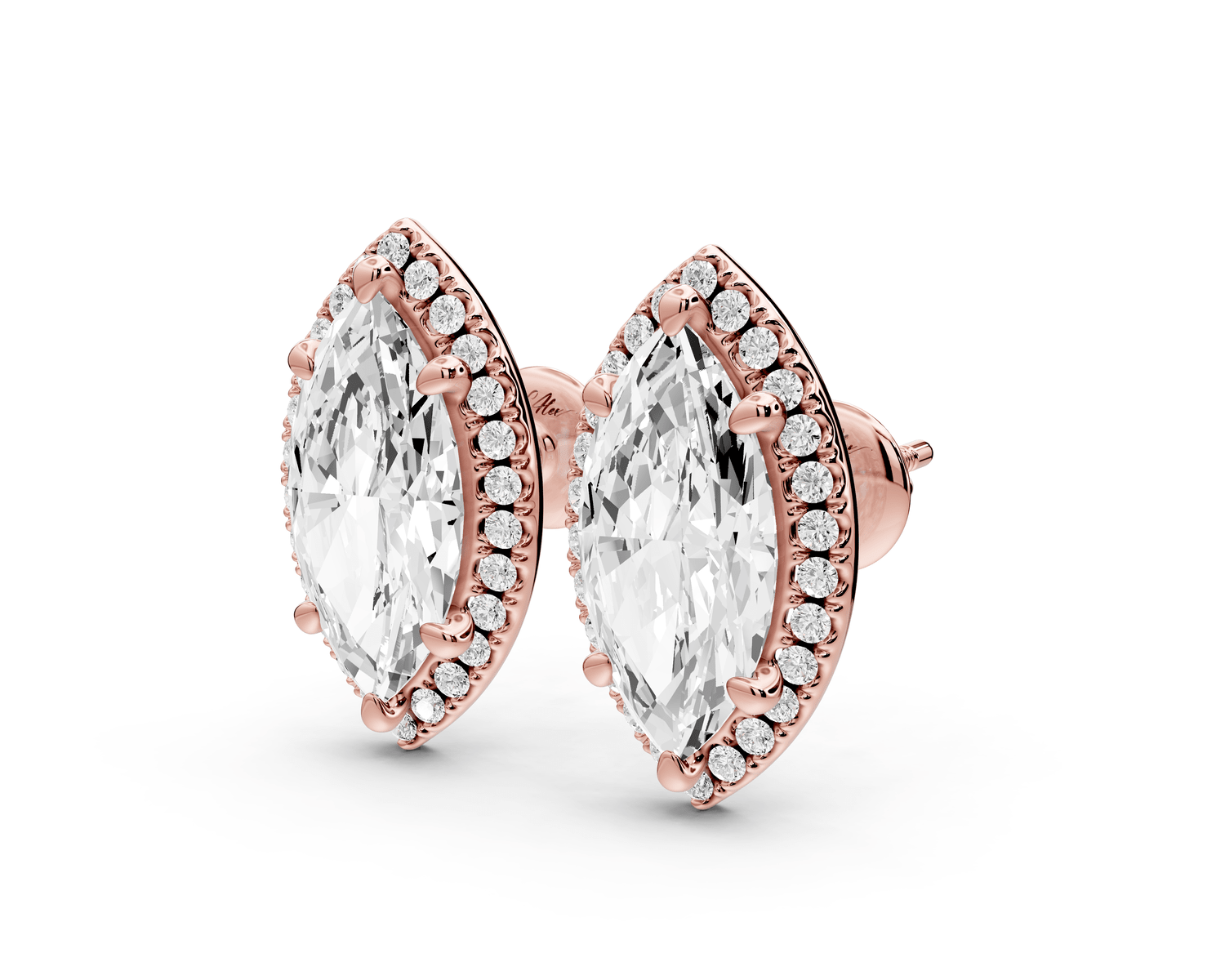 Solis - 5ct 14k rose gold Marquise - Cut Diamond Stud Earrings - Mr. Alex Jewelry