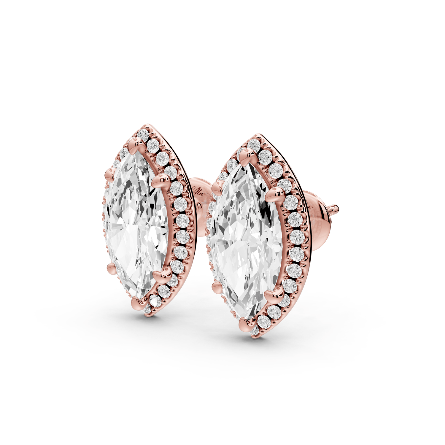Solis - 5ct 14k rose gold Marquise - Cut Diamond Stud Earrings - Mr. Alex Jewelry