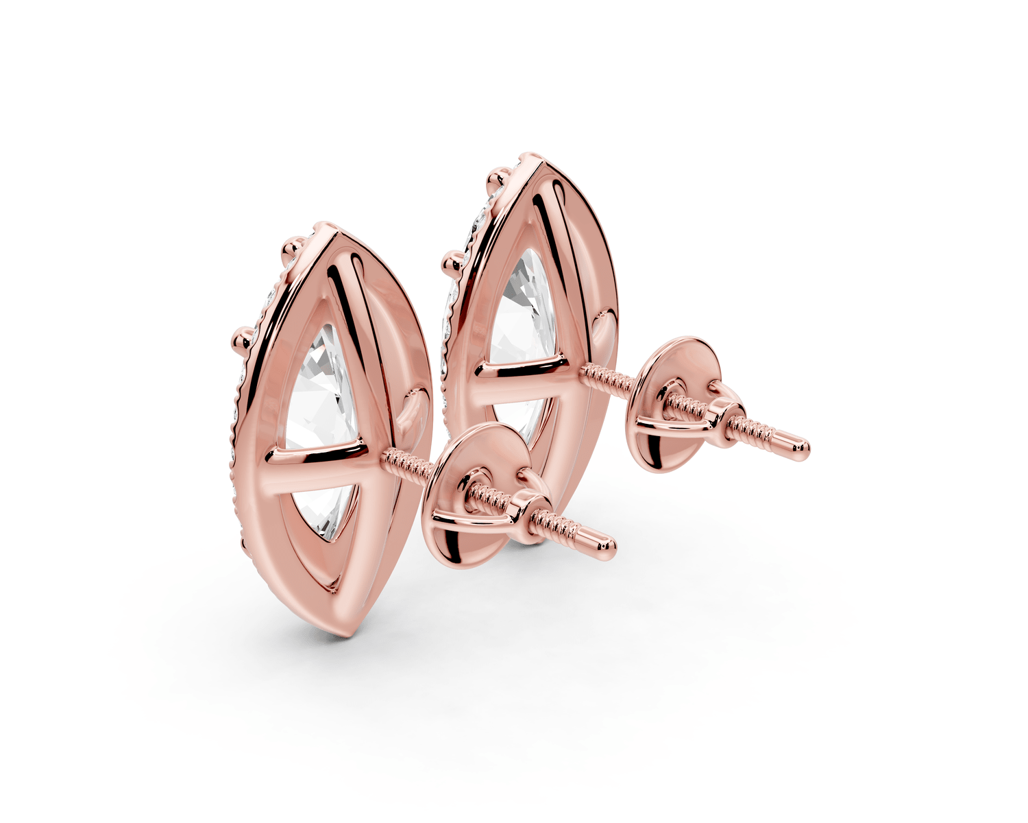 Solis - 5ct 14k rose gold Marquise - Cut Diamond Stud Earrings - Mr. Alex Jewelry