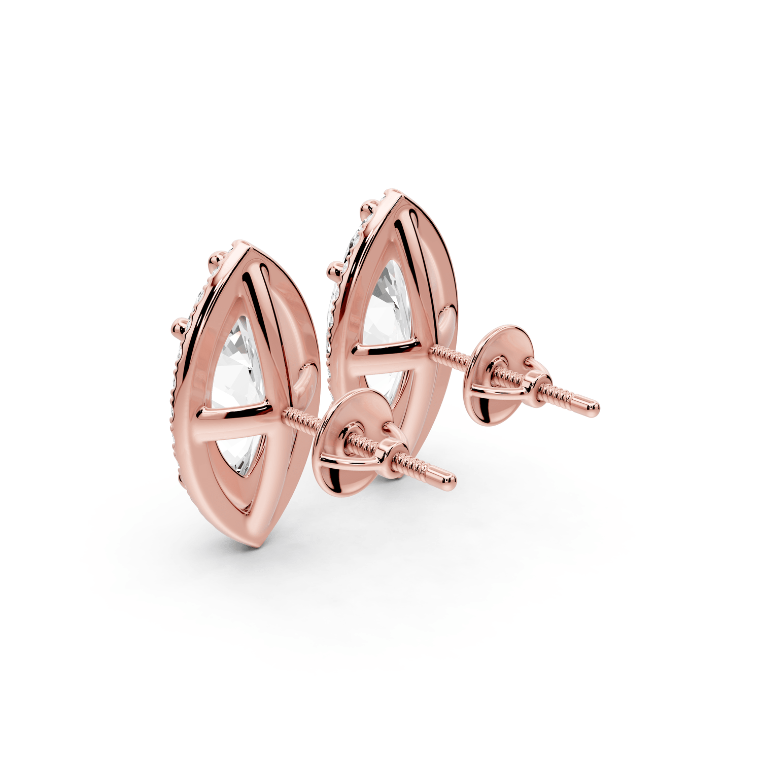 Solis - 5ct 14k rose gold Marquise - Cut Diamond Stud Earrings - Mr. Alex Jewelry