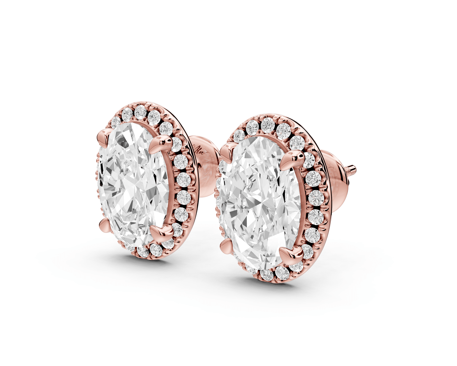 Solis - 5ct 14k rose gold Oval - Cut Diamond Stud Earrings - Mr. Alex Jewelry