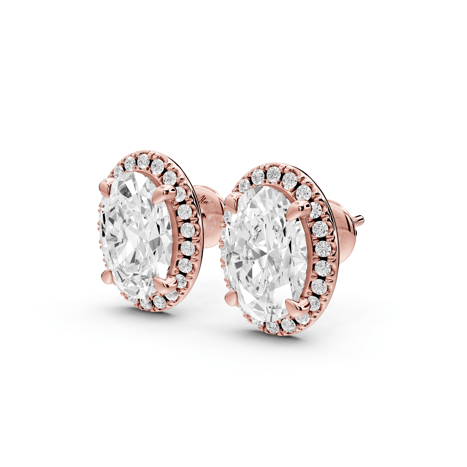 Solis - 5ct 14k rose gold Oval - Cut Diamond Stud Earrings - Mr. Alex Jewelry