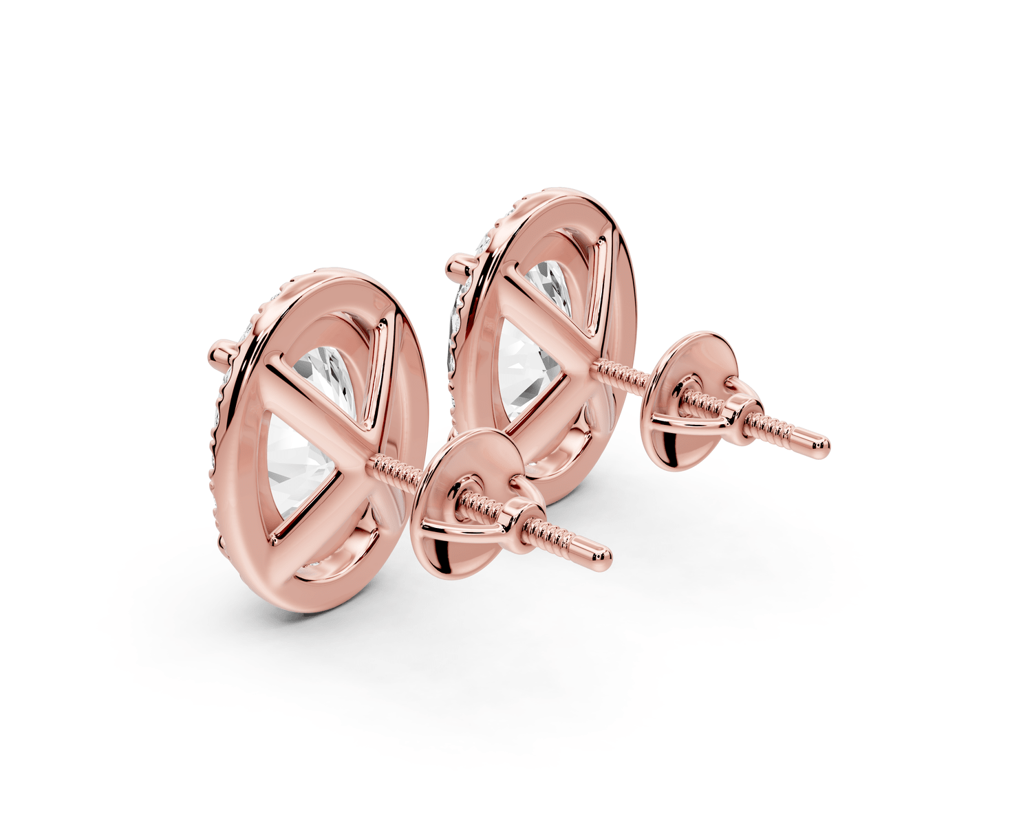 Solis - 5ct 14k rose gold Oval - Cut Diamond Stud Earrings - Mr. Alex Jewelry